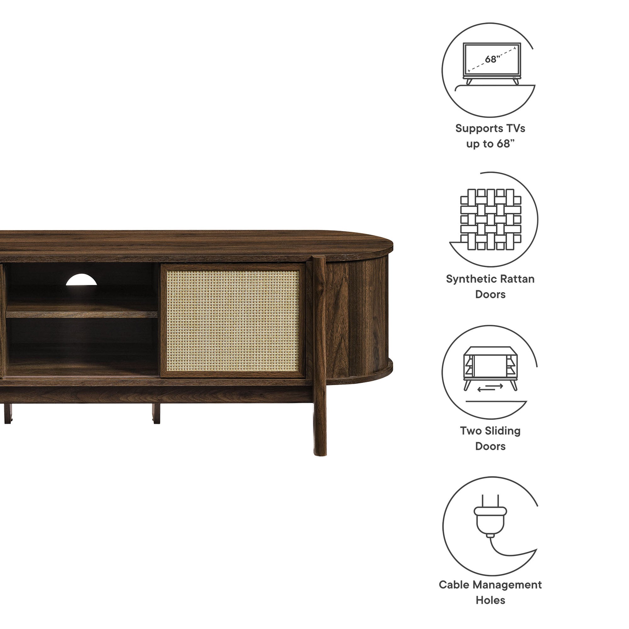 Reid 61" TV Stand, Walnut