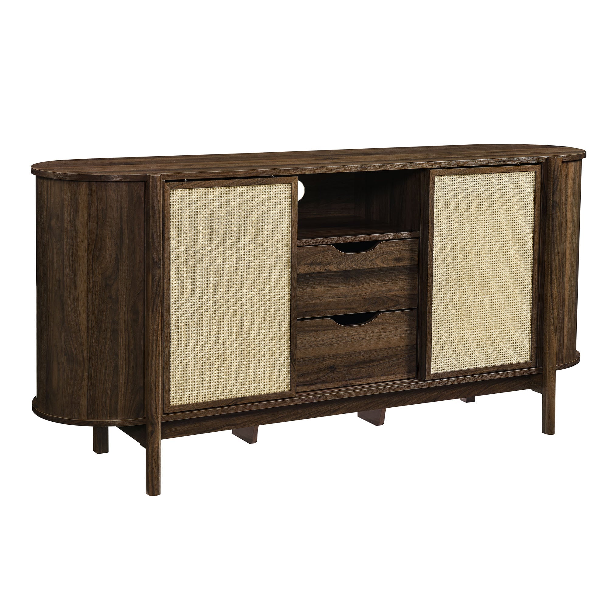 Reid 63" Curved Sideboard, Walnut