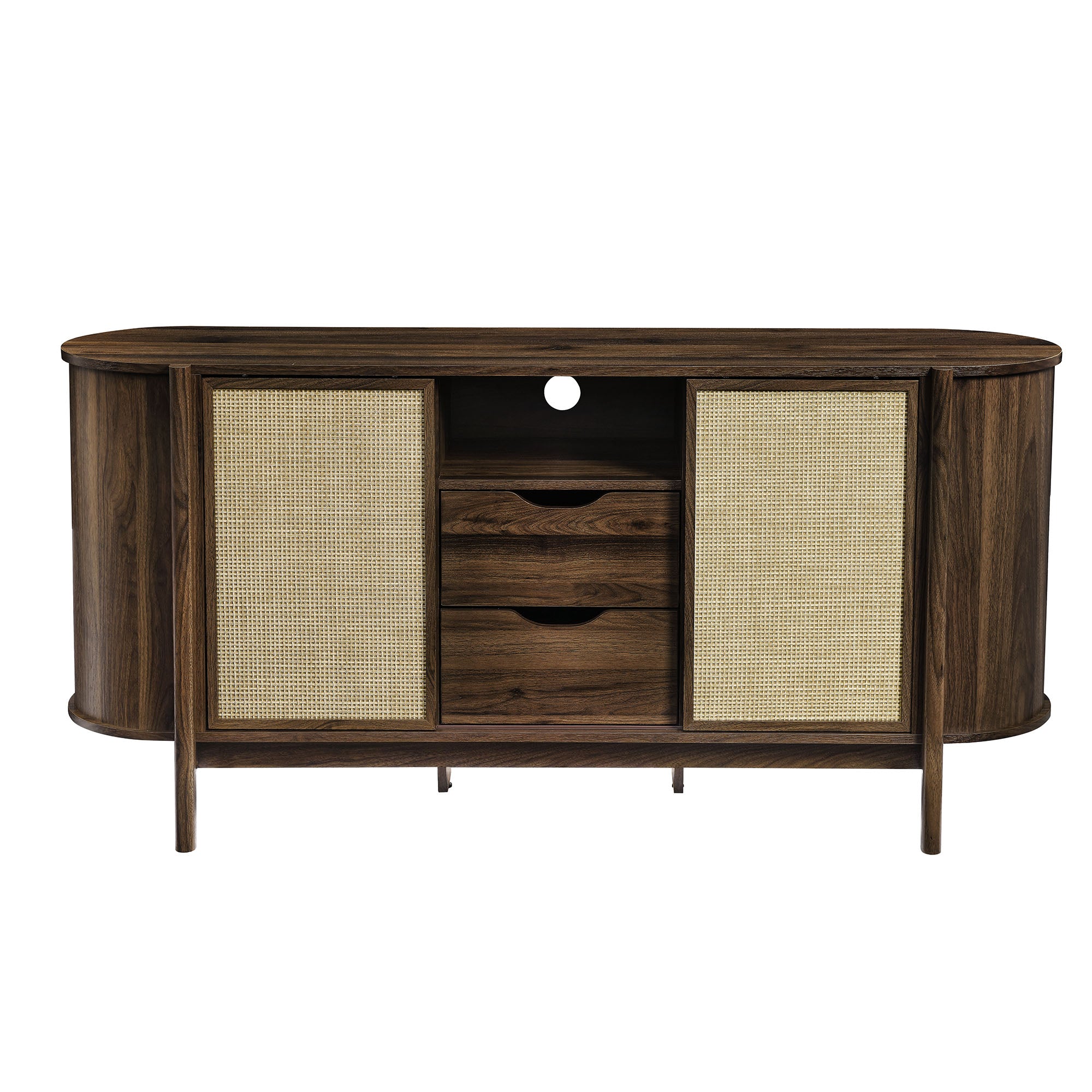 Reid 63" Curved Sideboard, Walnut