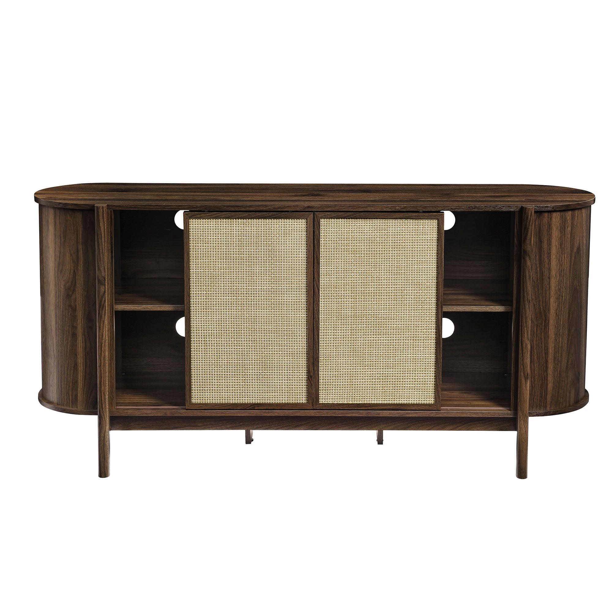 Reid 63" Curved Sideboard, Walnut