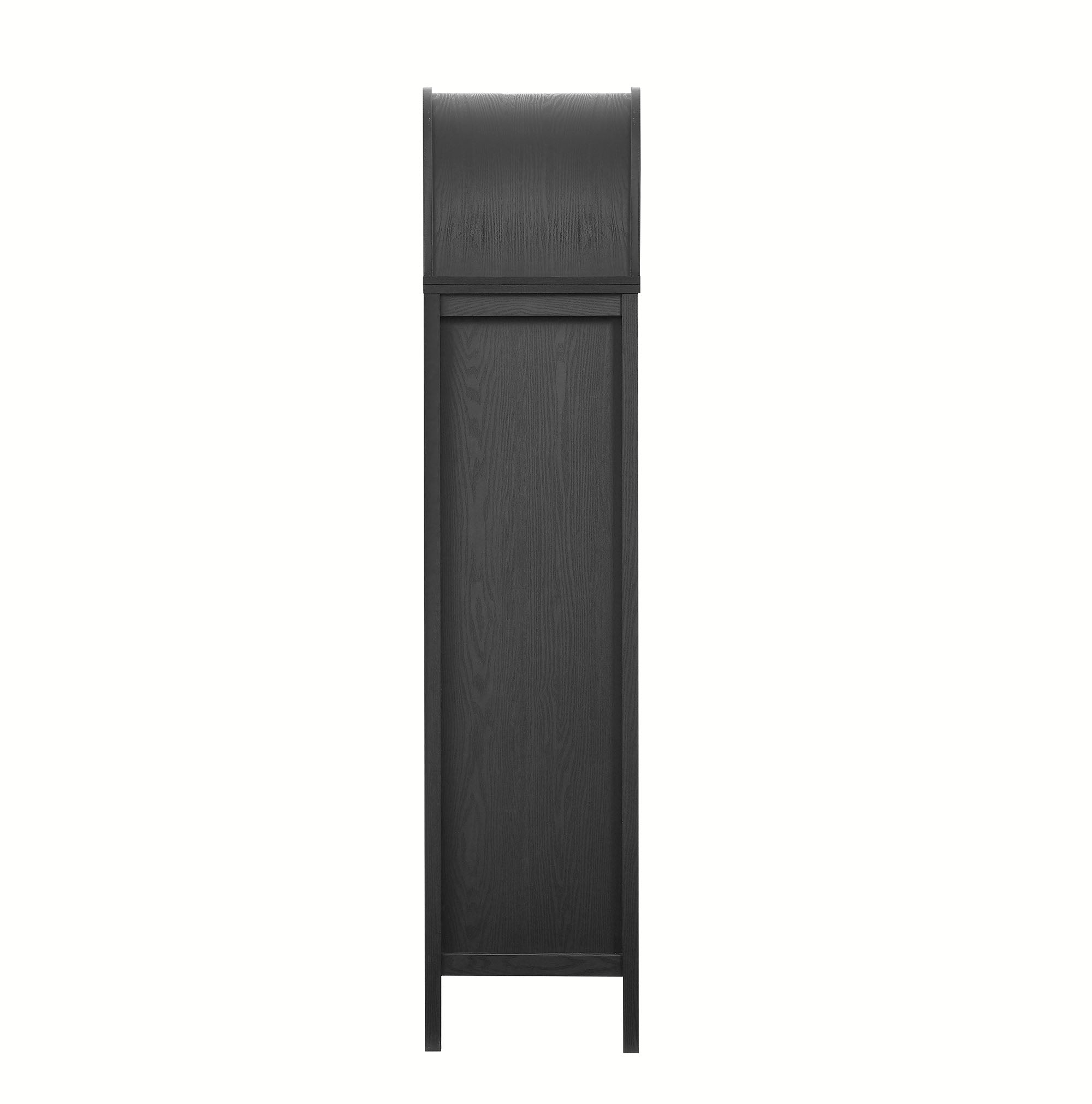 Vaughn 71" Arched Storage Display Cabinet, Black