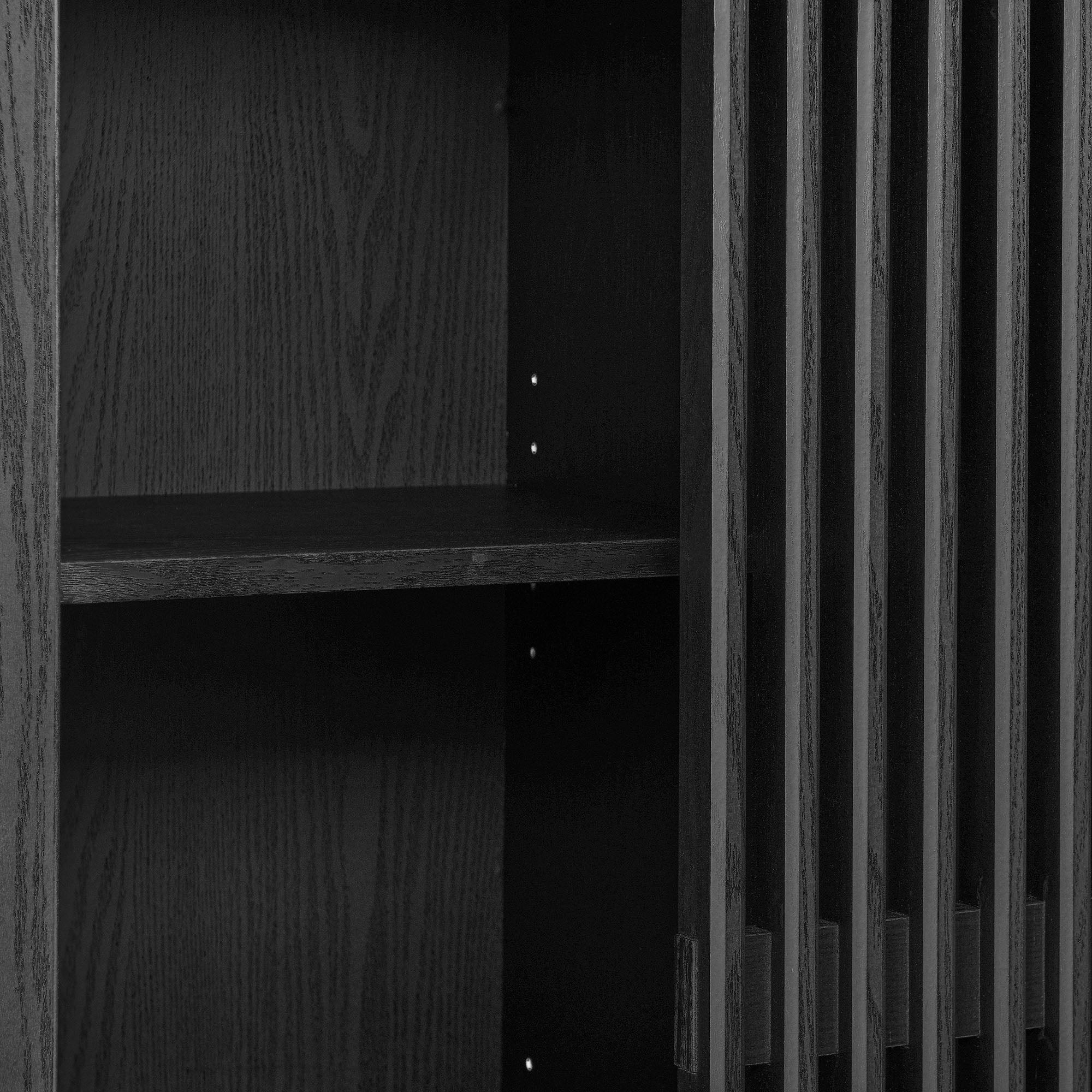 Vaughn 71" Arched Storage Display Cabinet, Black