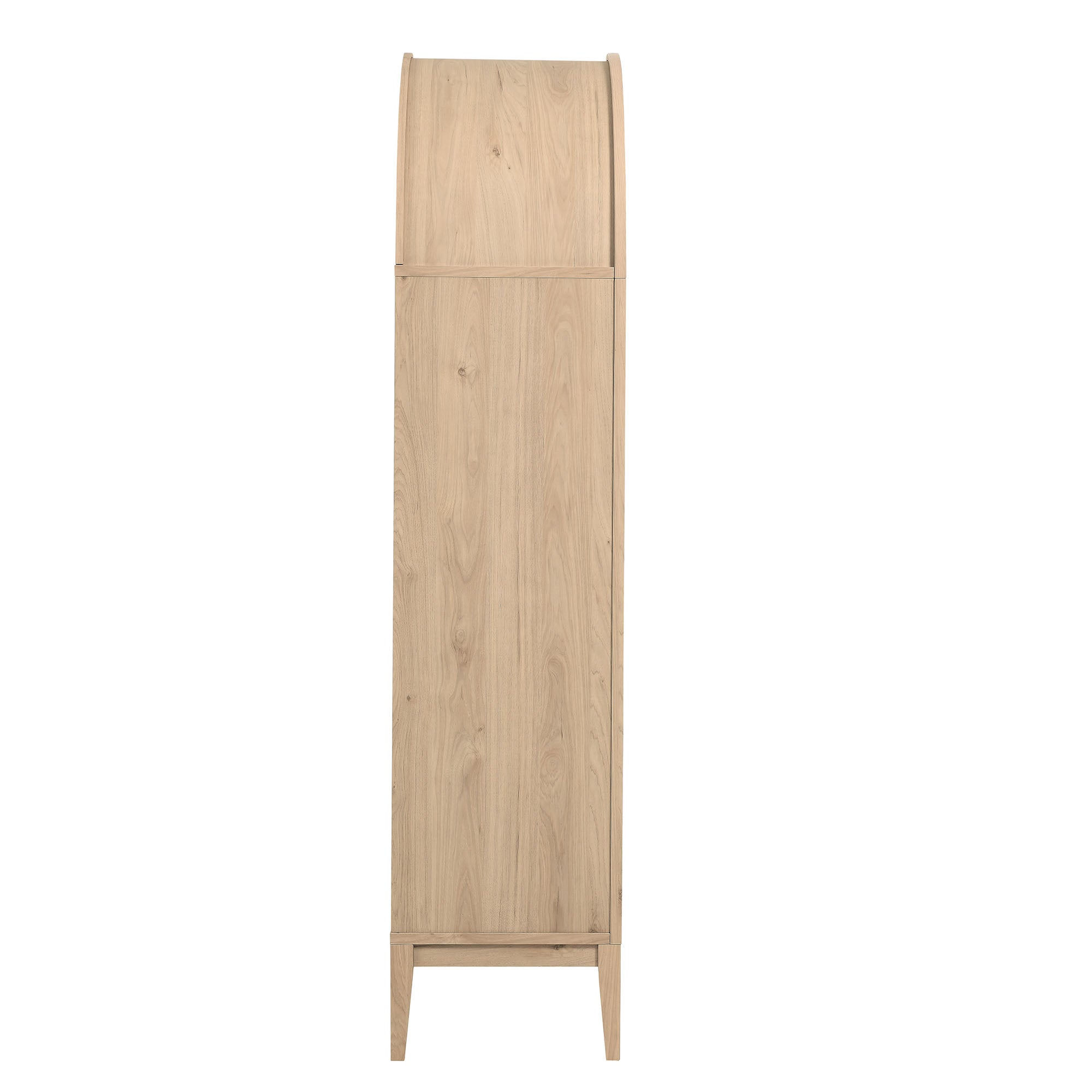 Nolan 74" Tall Wide Arched Storage Display Cabinet, Light Oak