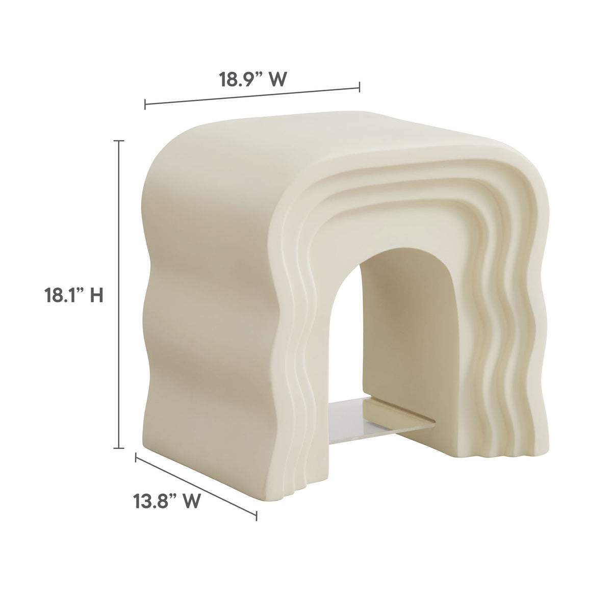 Jorin Squiggle Side Table, Ivory