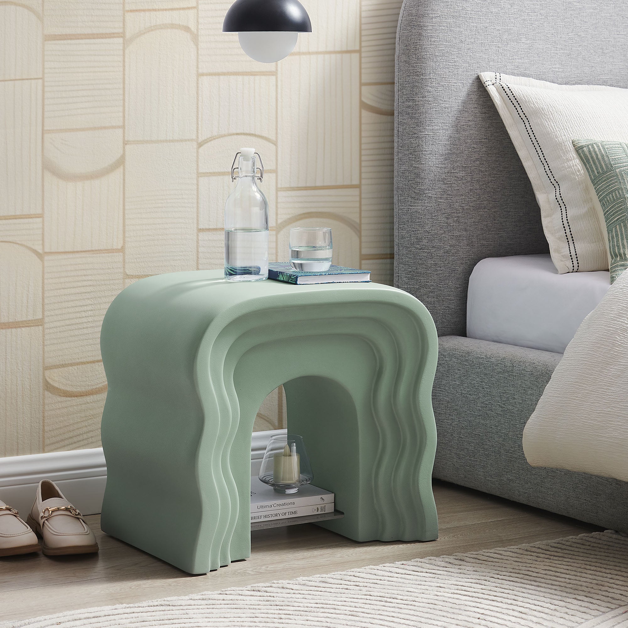 Jorin Squiggle Side Table, Sage