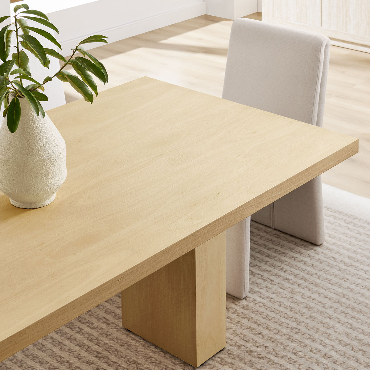 Piston 82" Rectangular Wood Dining Table, Natural