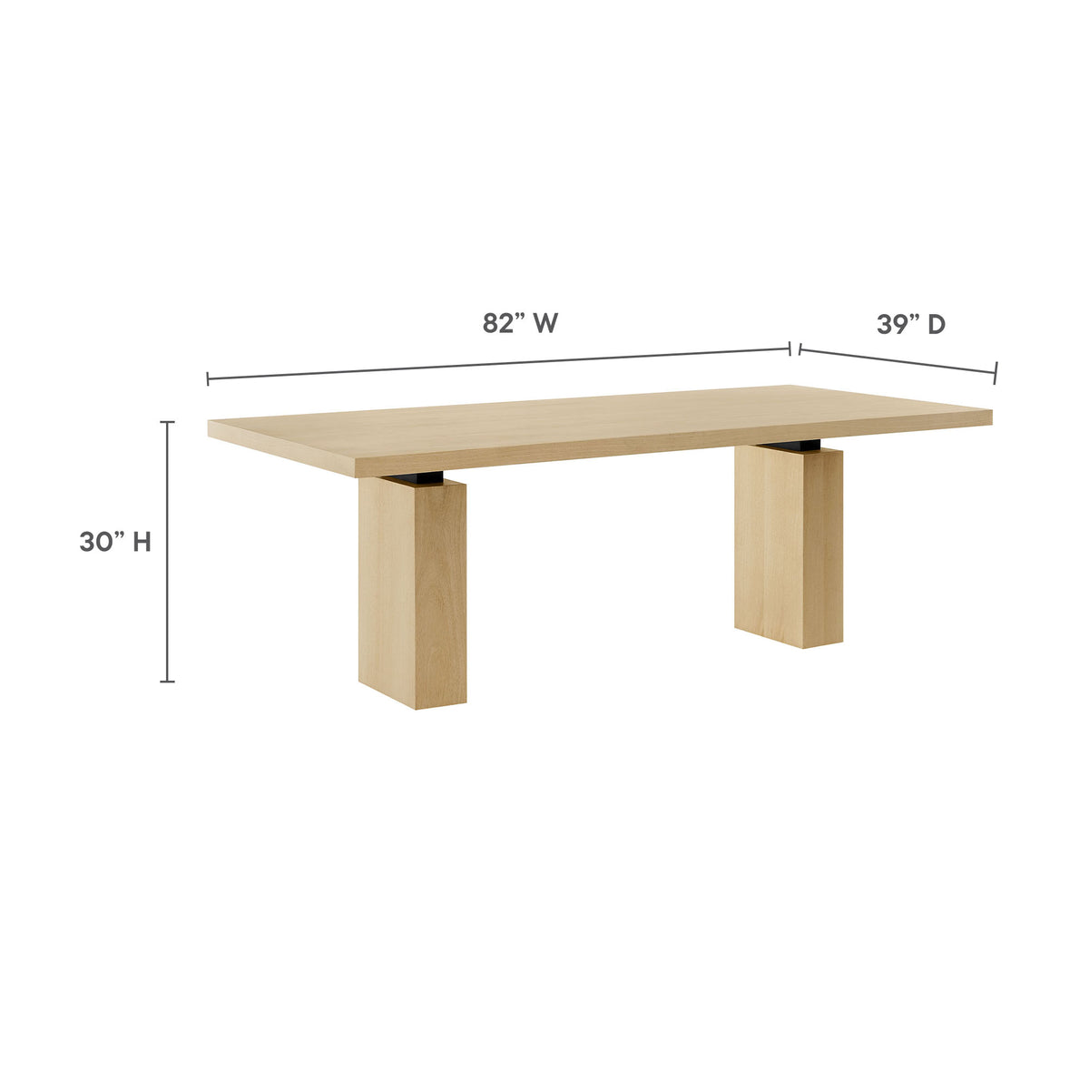 Piston 82" Rectangular Wood Dining Table, Natural