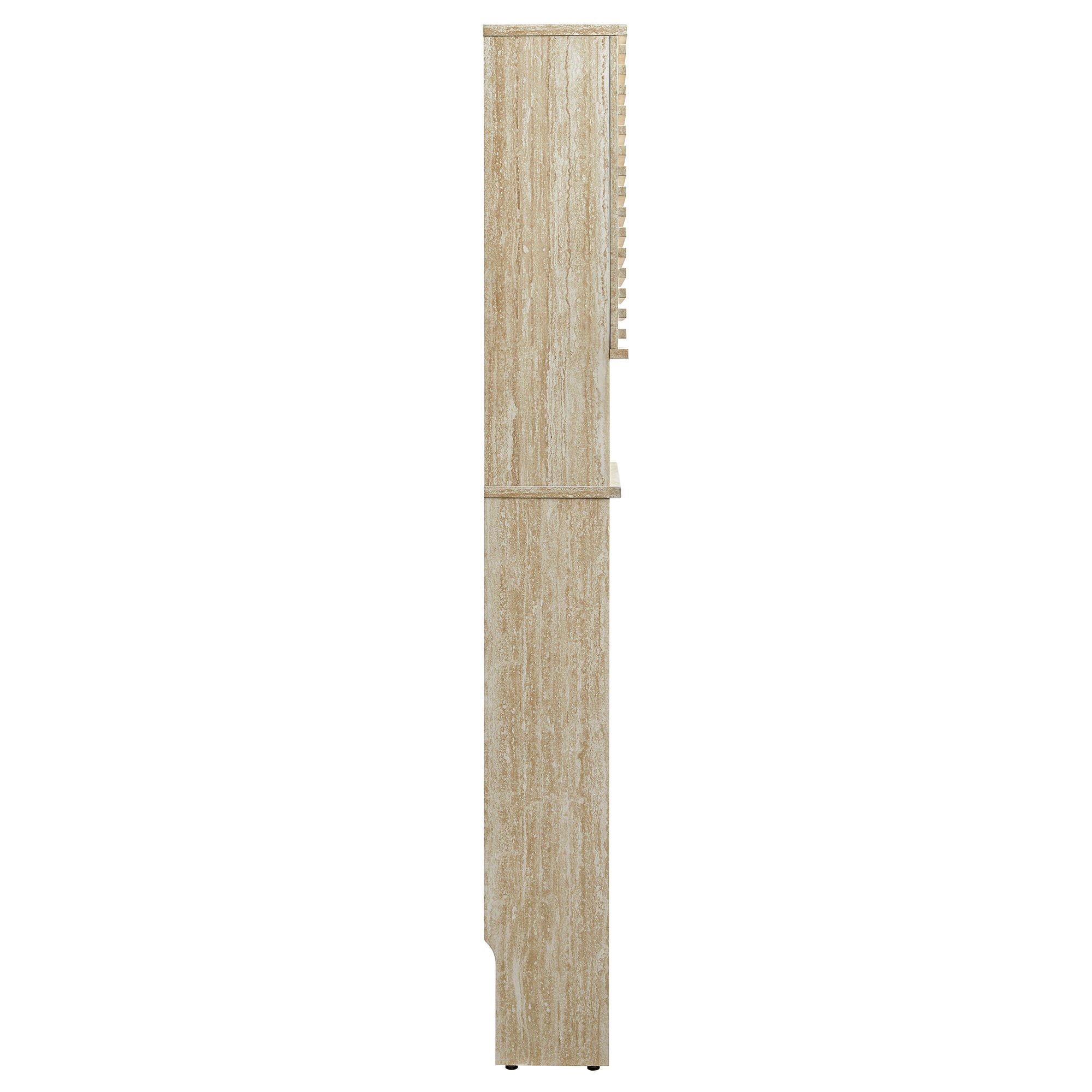 Render Over the Toilet Faux Travertine Bathroom Storage Cabinet, Travertine