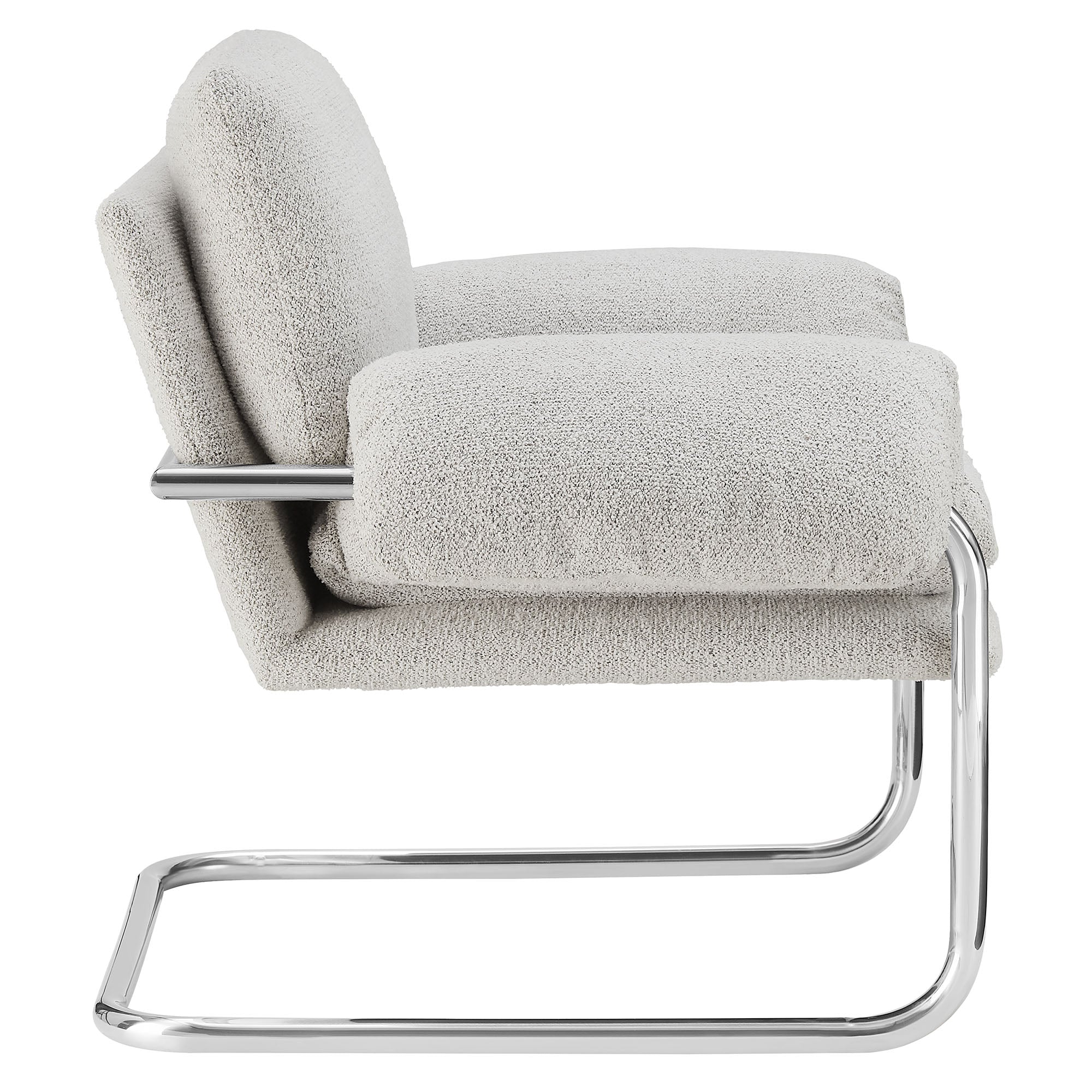 Ansel Boucle Fabric Accent Chair, Newsprint