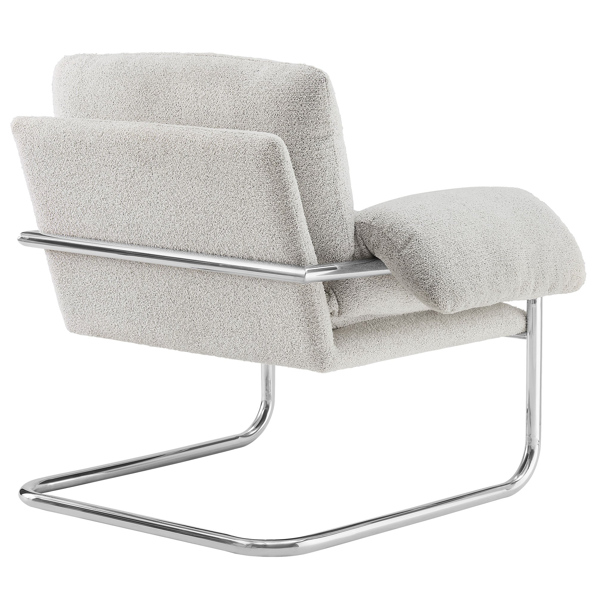 Ansel Boucle Fabric Accent Chair, Newsprint