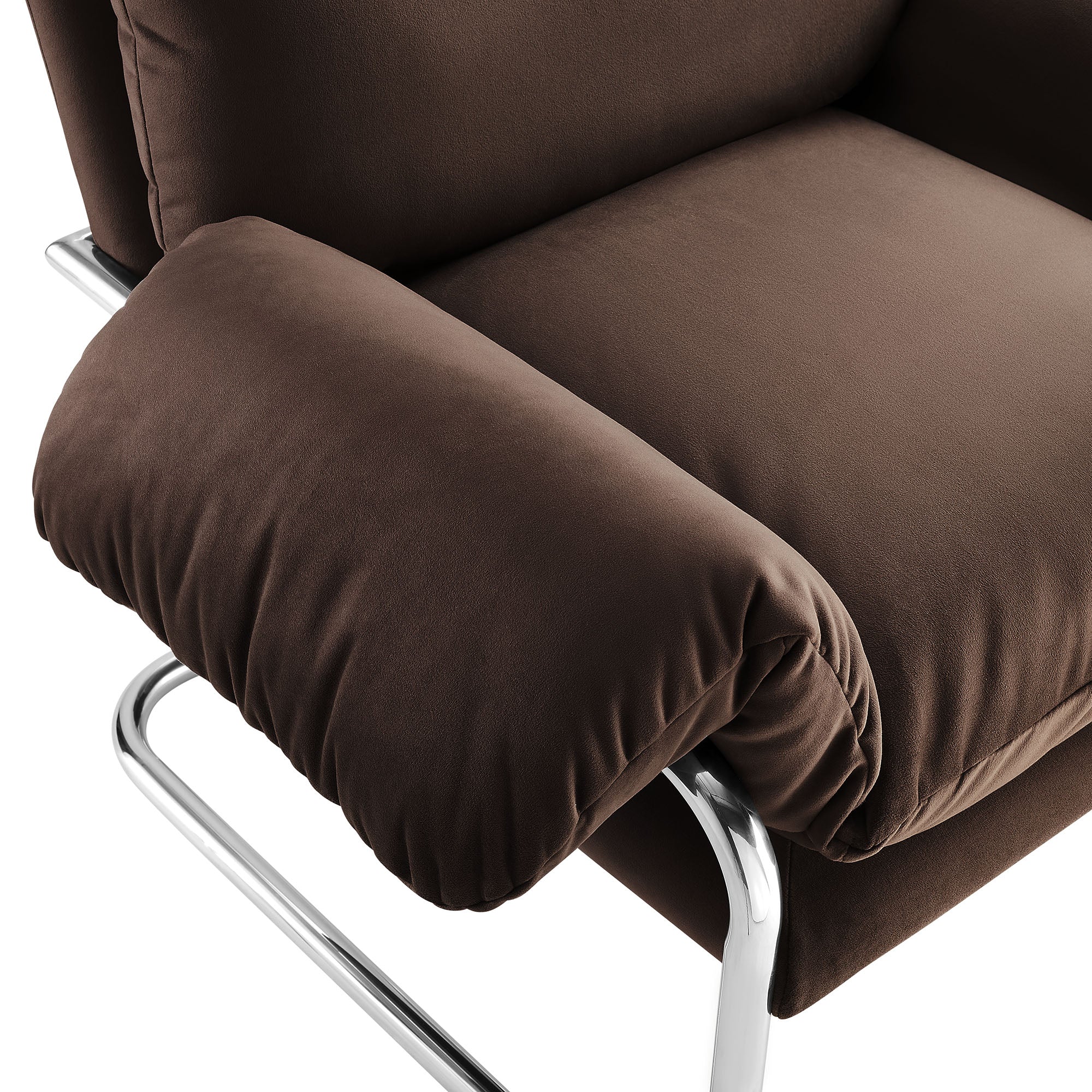 Ansel Performance Velvet Accent Chair, Chocolate Brown