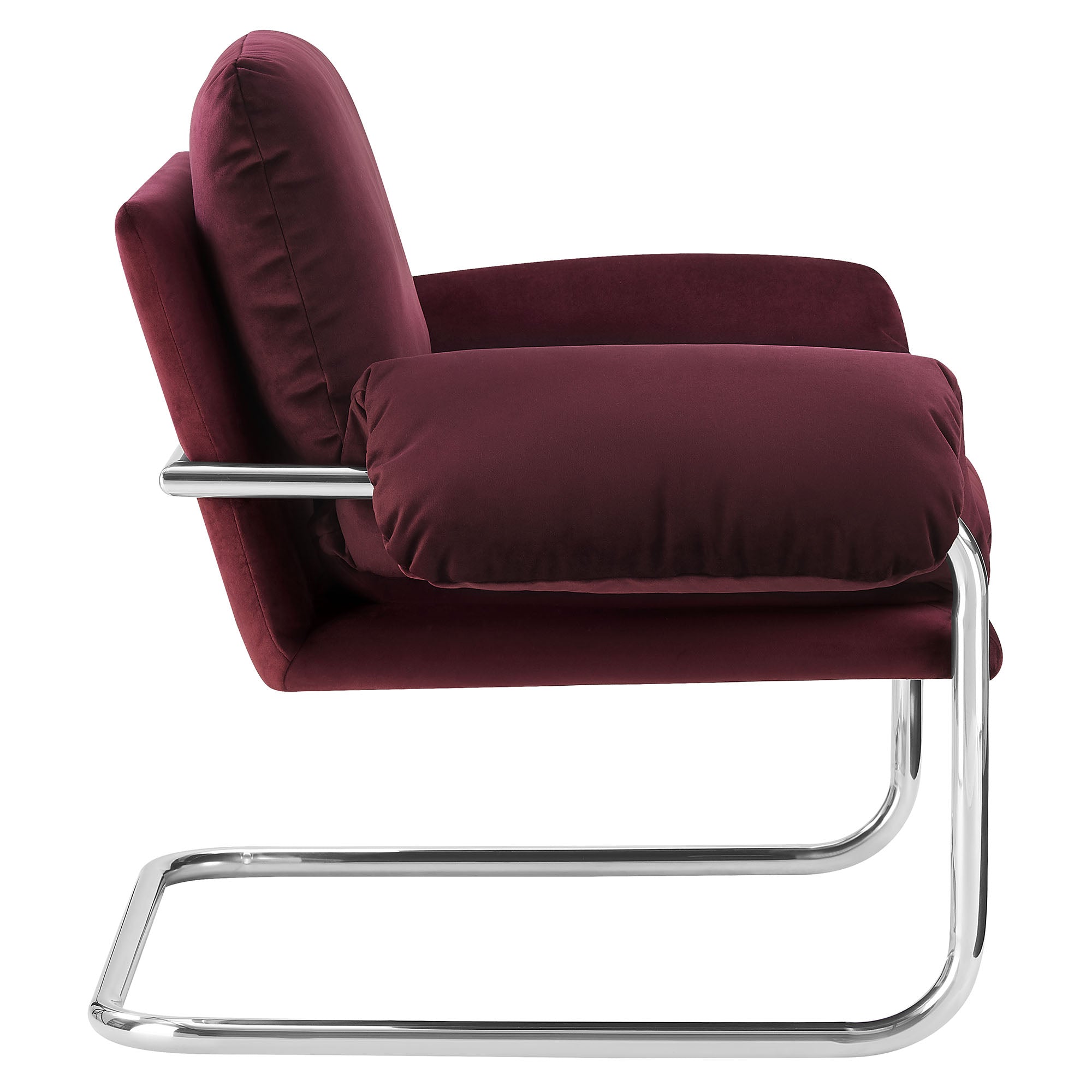 Ansel Performance Velvet Accent Chair, Mulberry