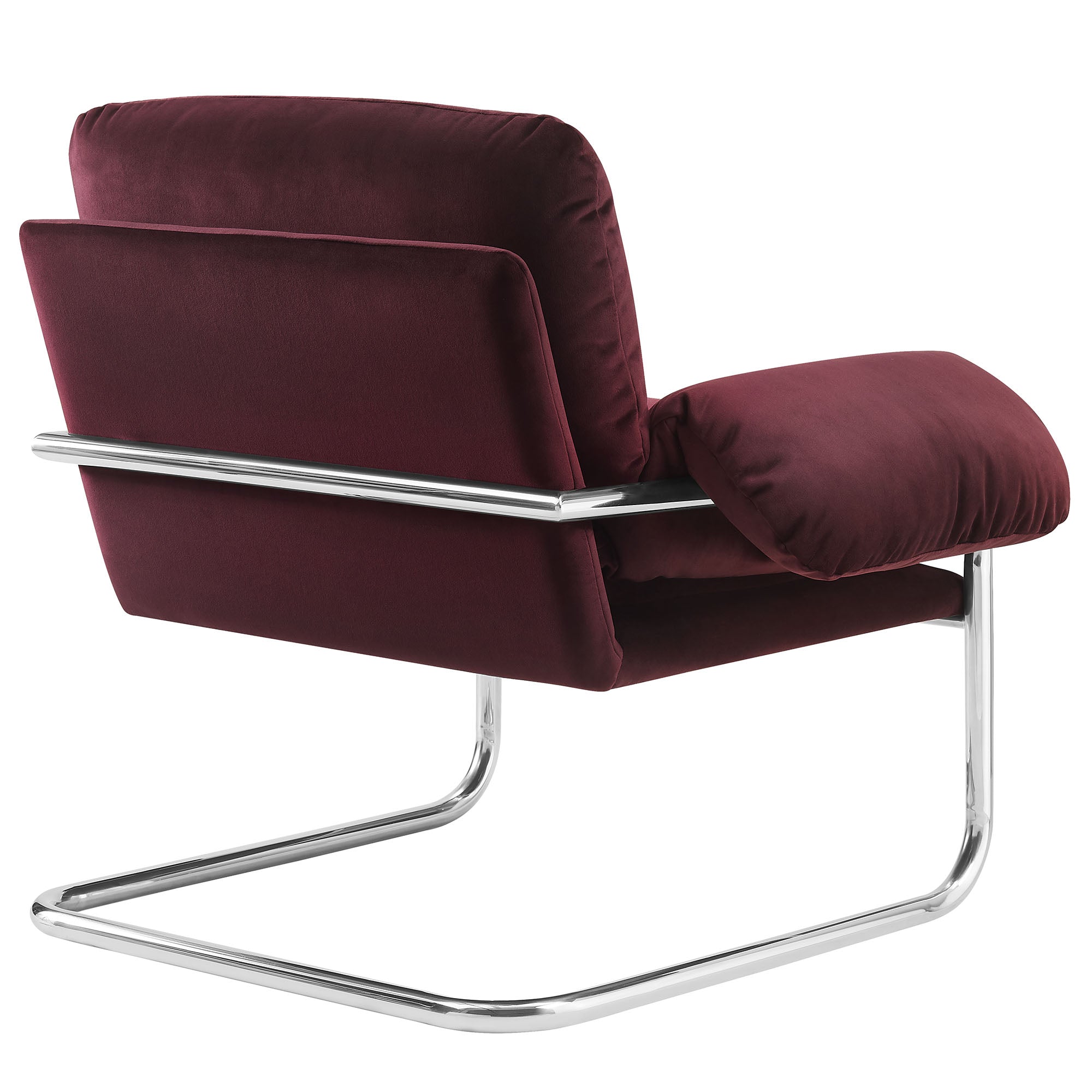 Ansel Performance Velvet Accent Chair, Mulberry