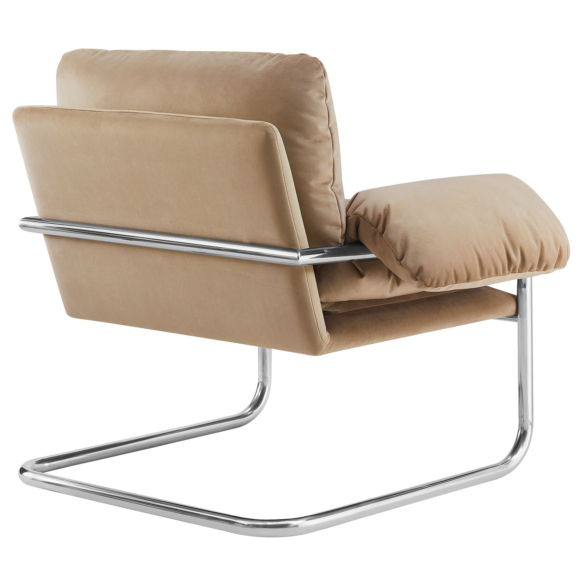 Ansel Performance Velvet Accent Chair, Taupe