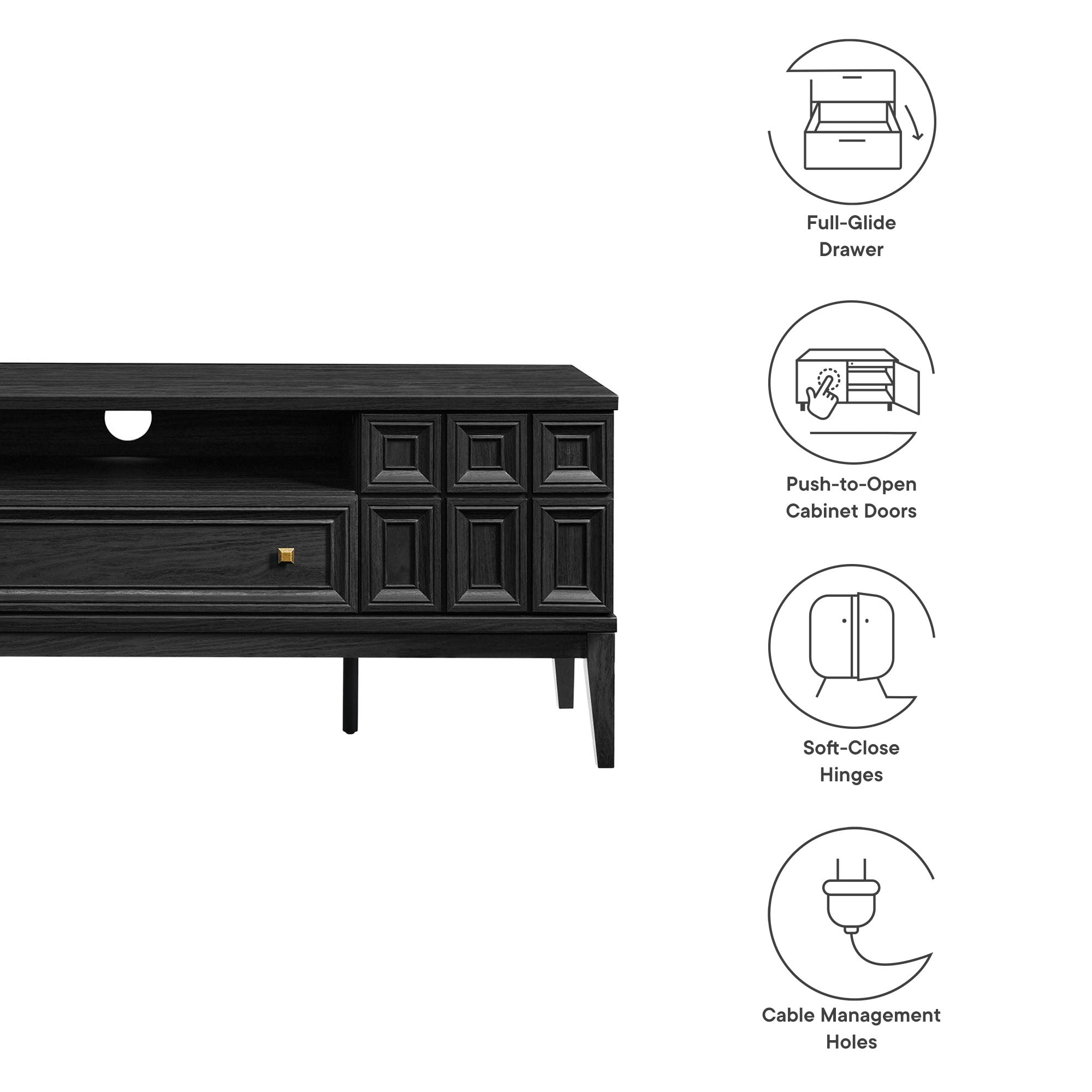 Samos 59" TV Stand, Black