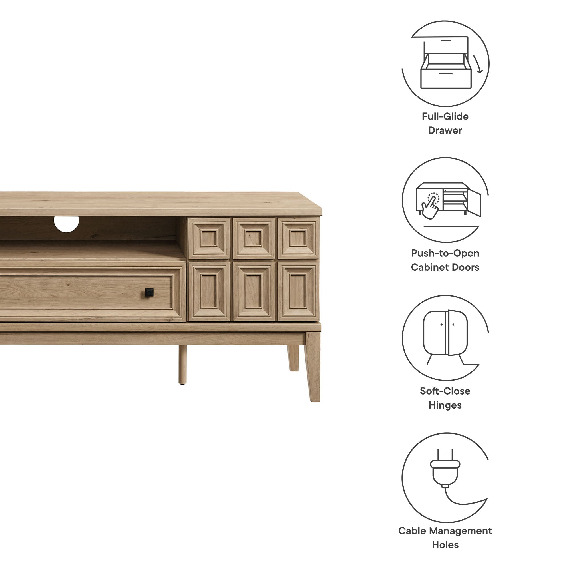 Samos 59" TV Stand, Light Oak