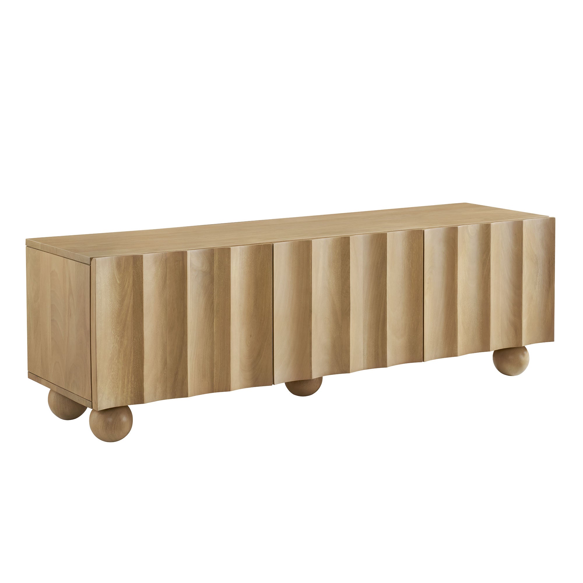 Sorren Scalloped 54" Wood TV Stand, Natural