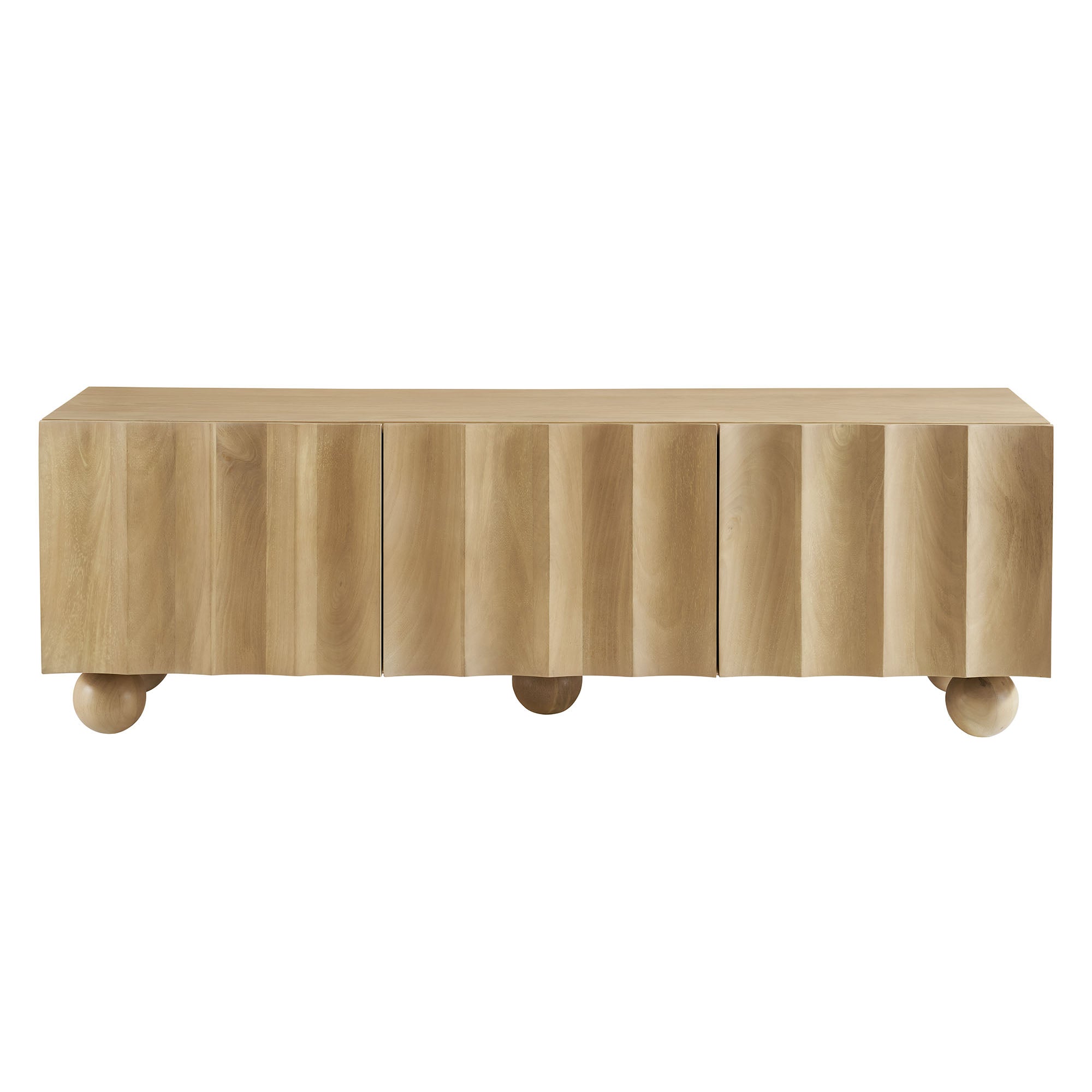 Sorren Scalloped 54" Wood TV Stand, Natural
