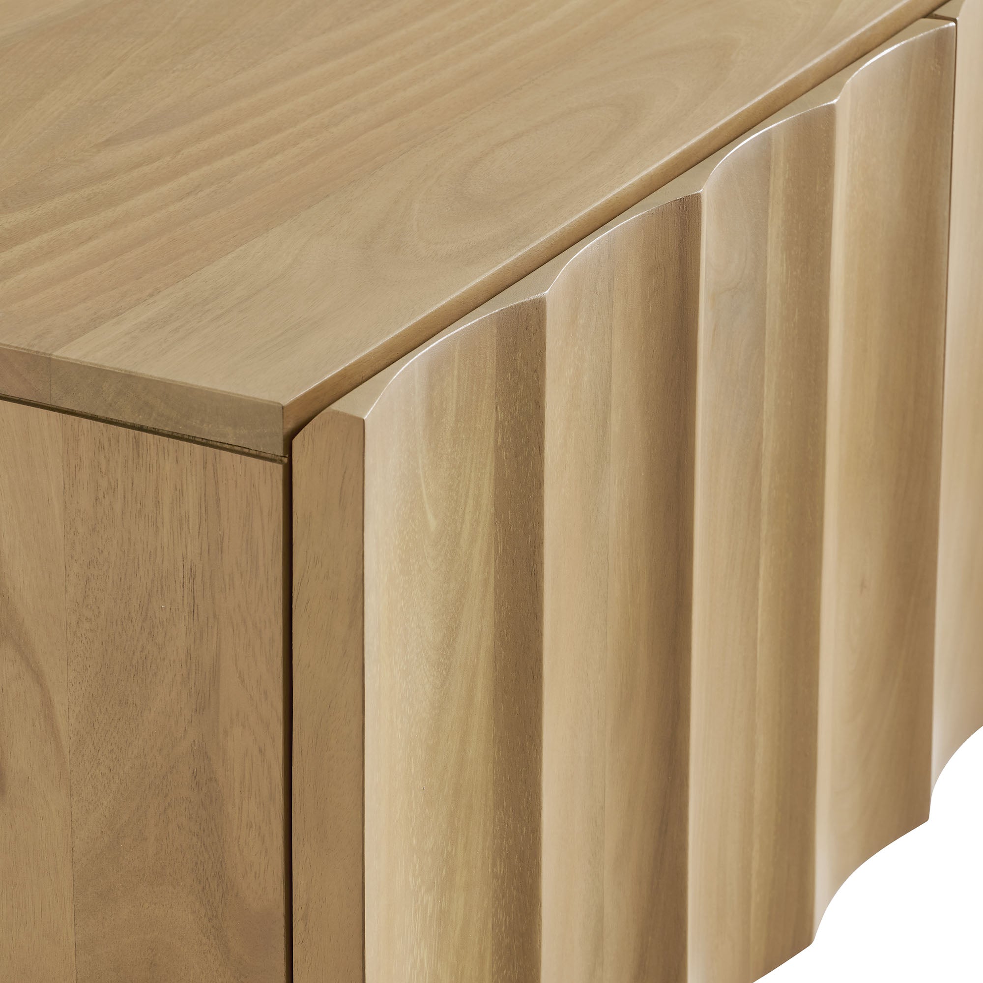 Sorren Scalloped 54" Wood TV Stand, Natural