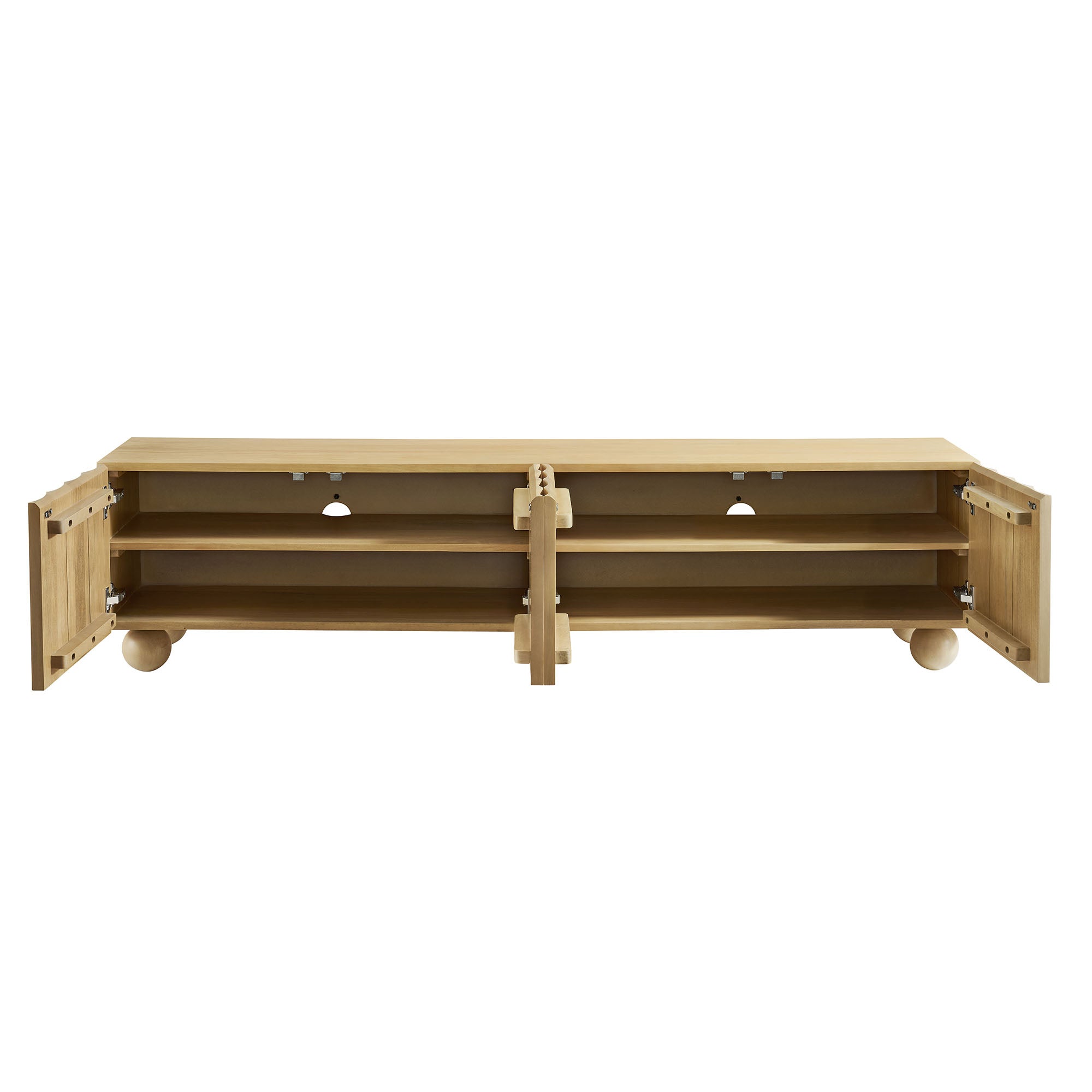 Sorren Scalloped 71" Wood TV Stand, Natural