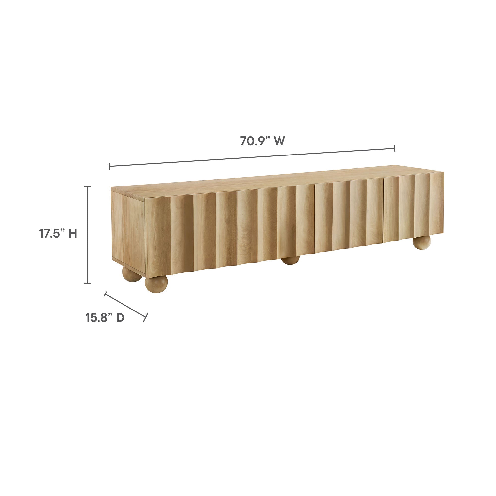 Sorren Scalloped 71" Wood TV Stand, Natural