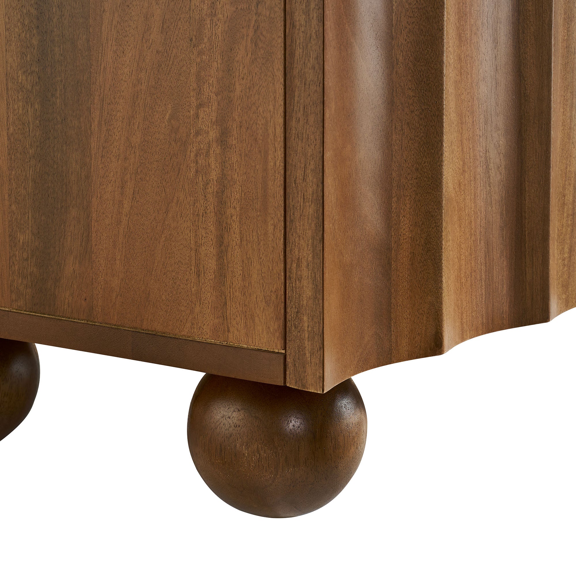 Sorren Scalloped 71" Wood TV Stand, Walnut