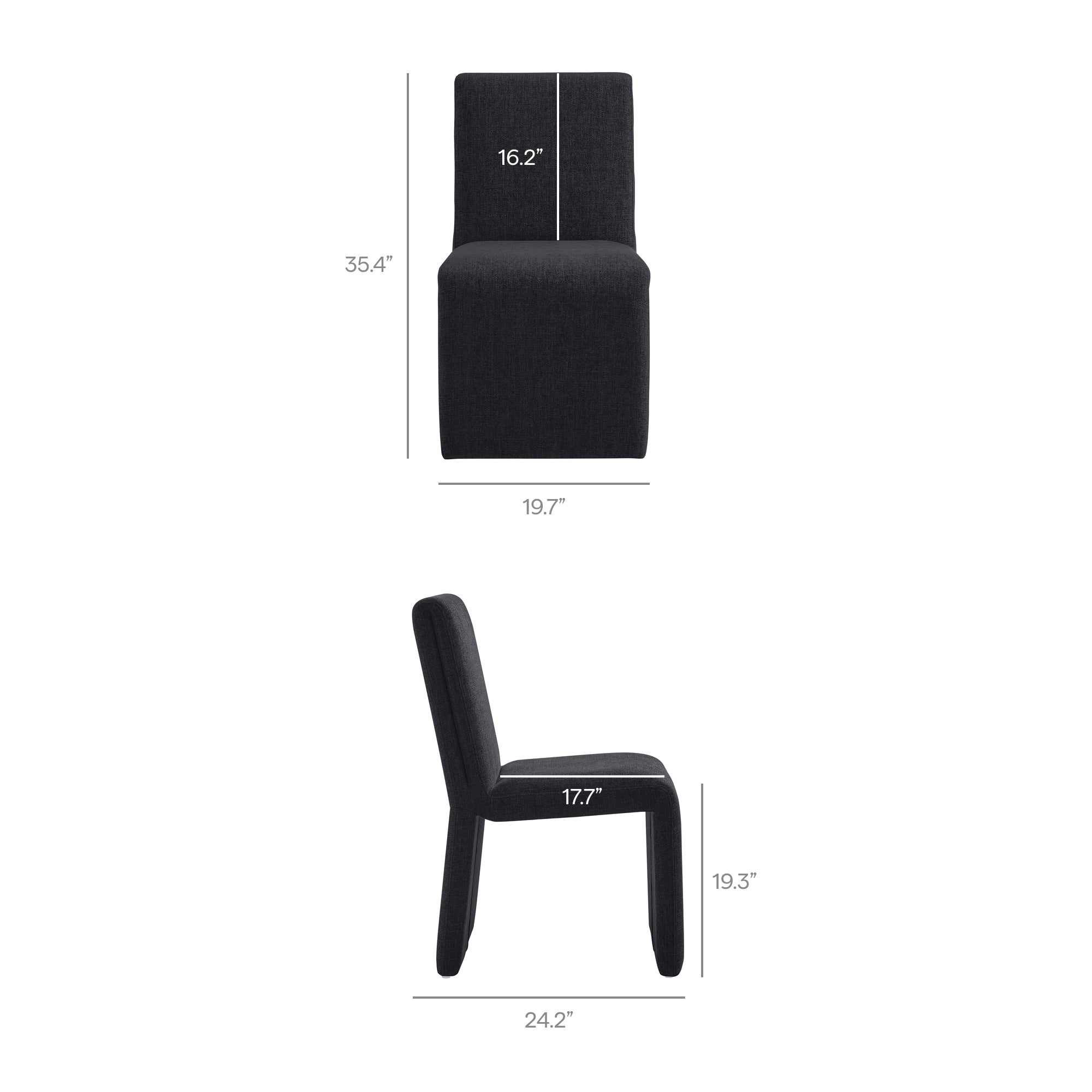 Emory Fabric Upholstered Dining Side Chair, Ebony