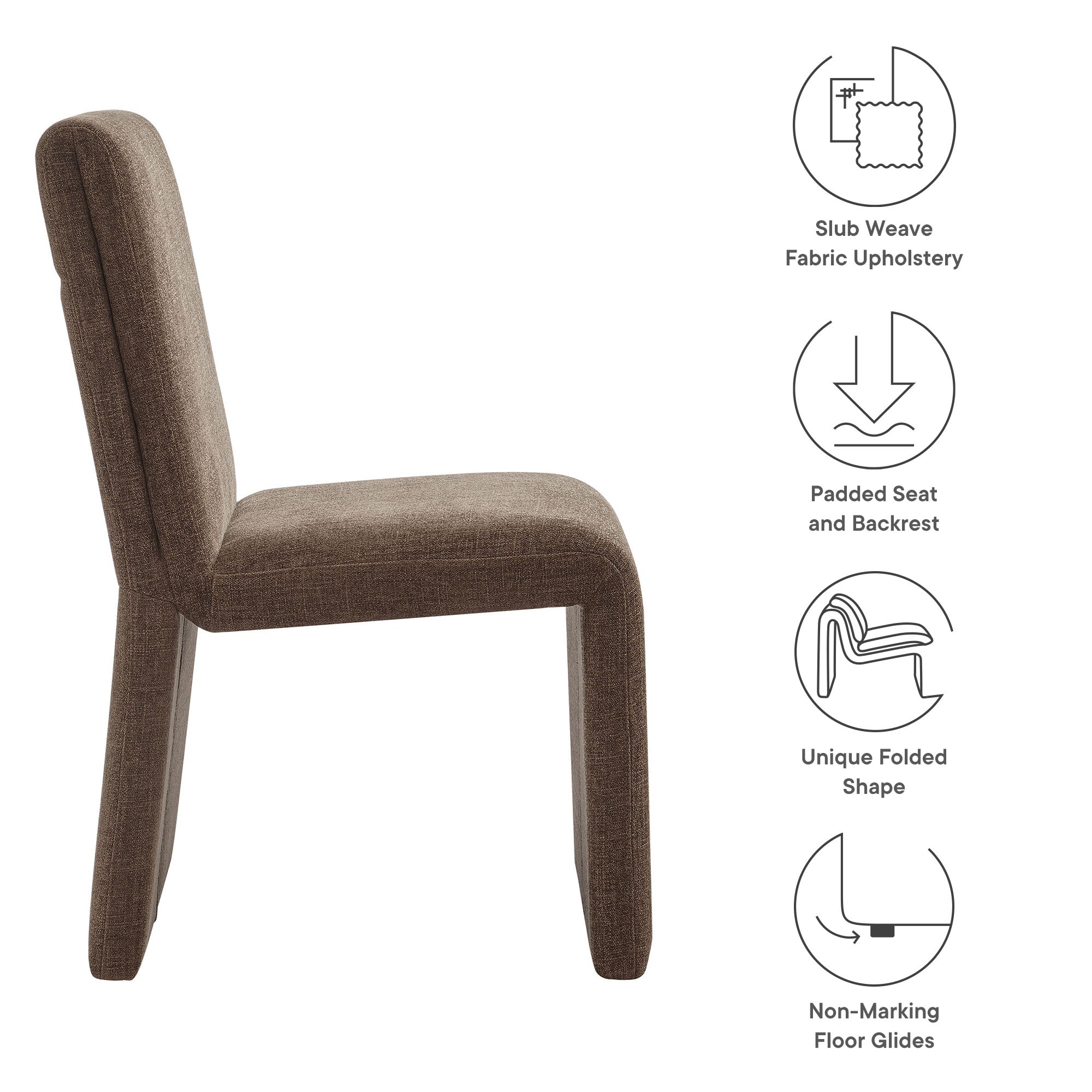Emory Fabric Upholstered Dining Side Chair, Mocha