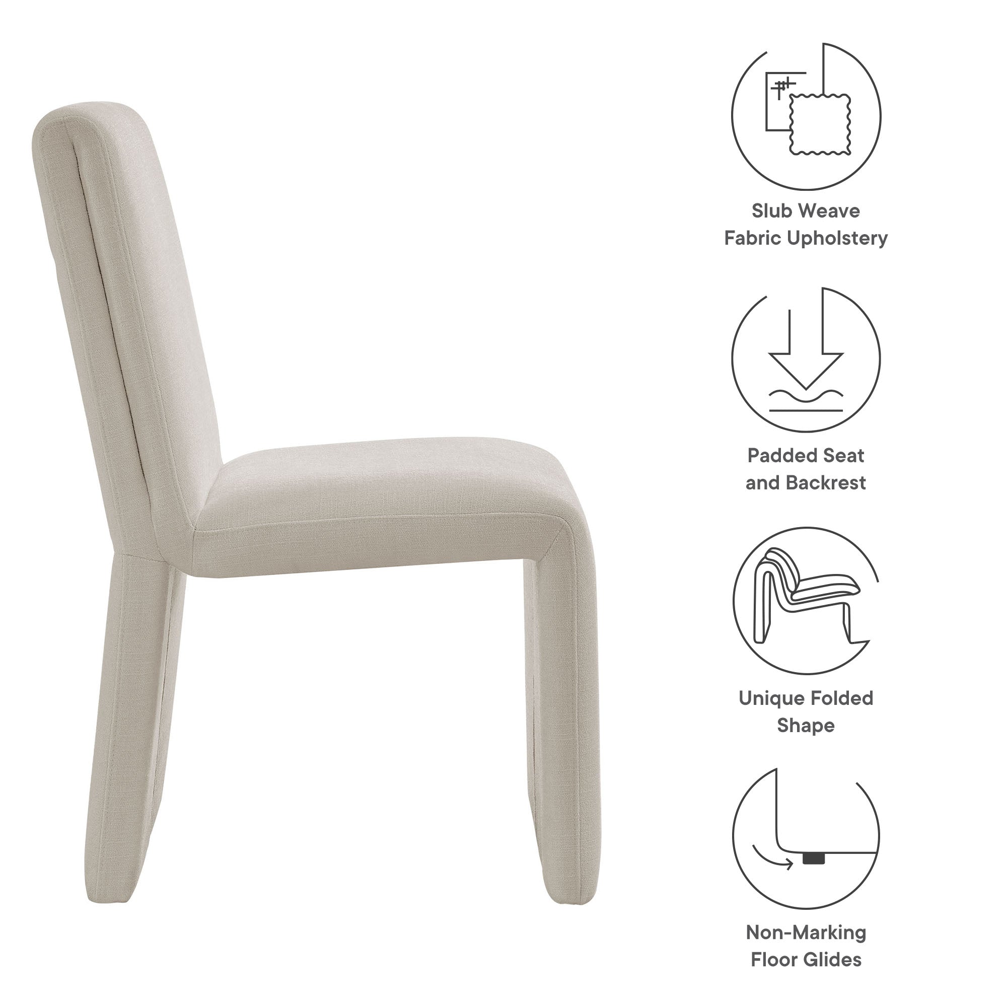 Emory Fabric Upholstered Dining Side Chair, Salt