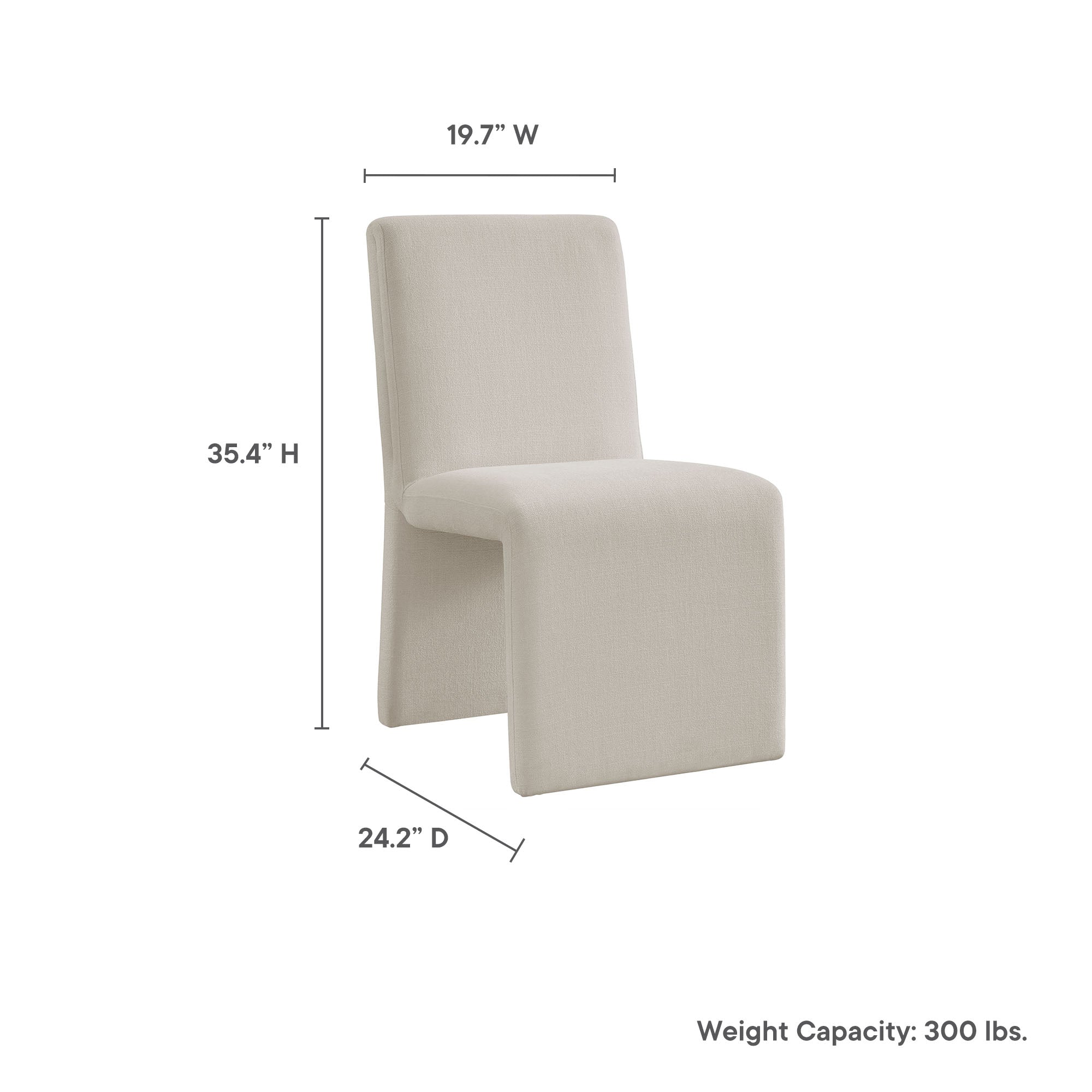 Emory Fabric Upholstered Dining Side Chair, Salt