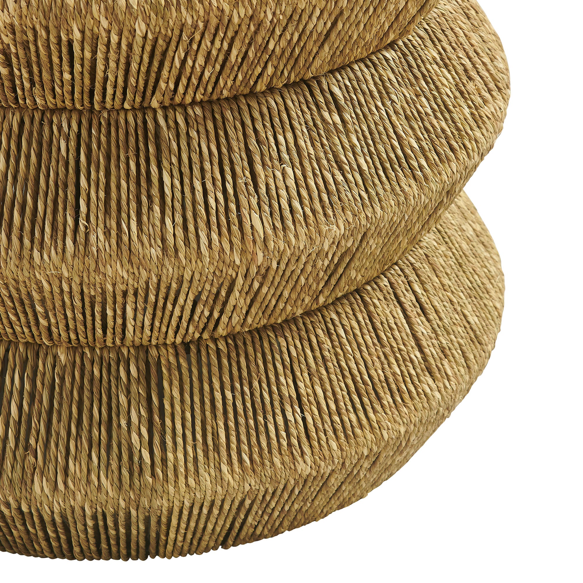 Maris Seagrass and Wood End Table, Walnut Natural