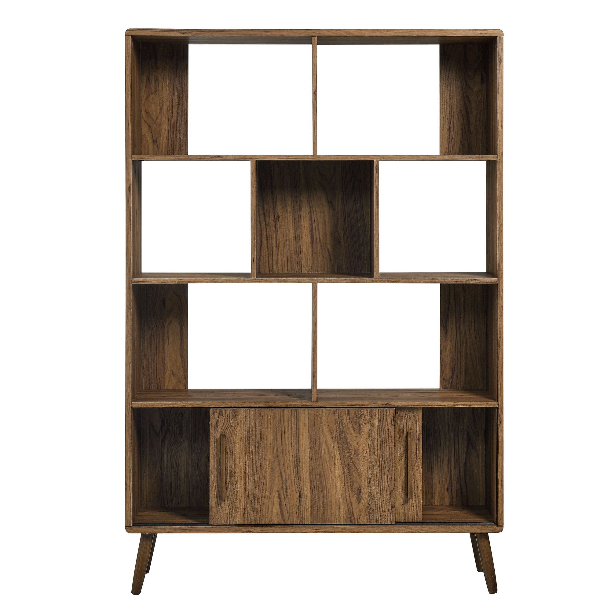 Transmit 45" Bookcase with Sliding Doors, Walnut