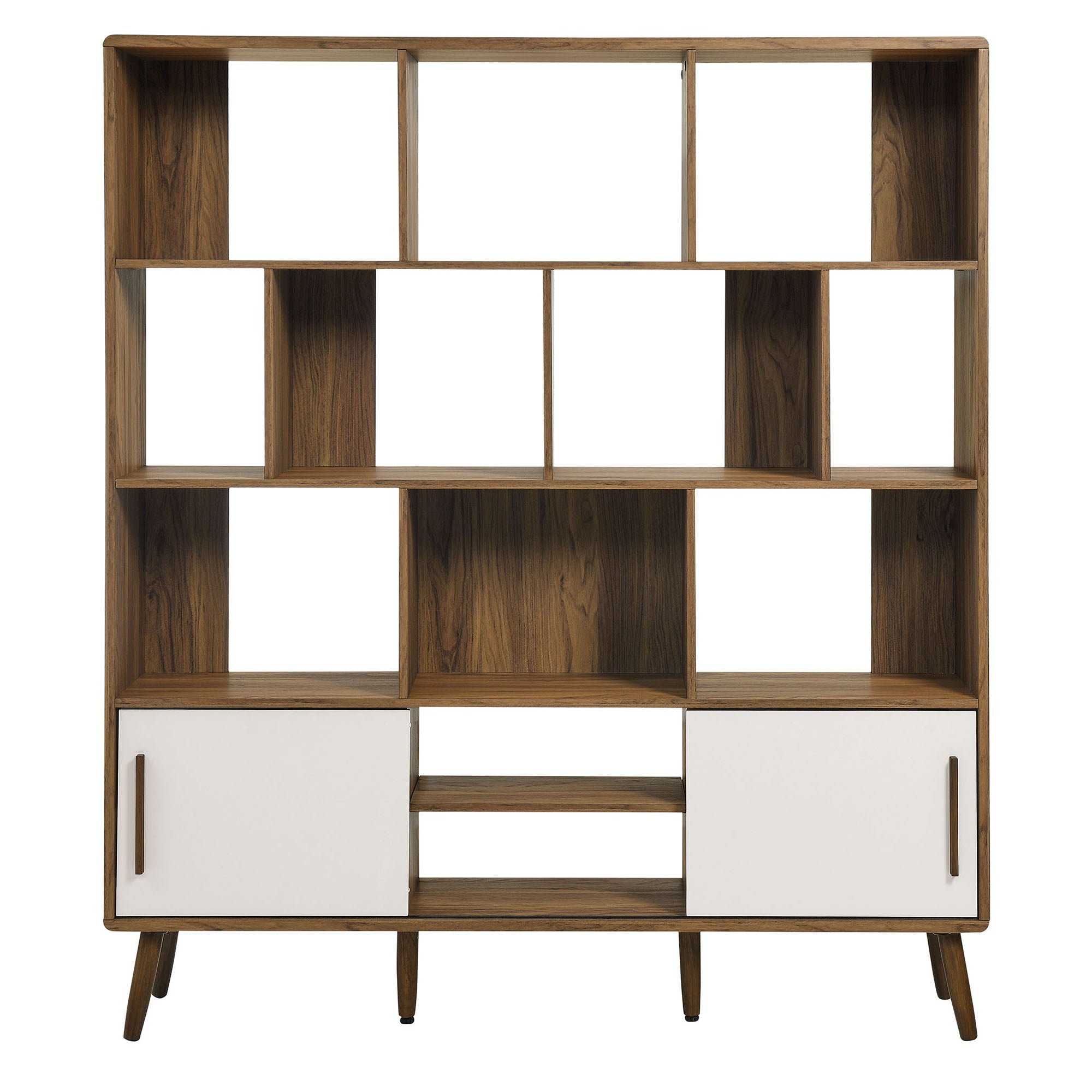 Transmit 59" Bookcase with Sliding Doors, Walnut Linen