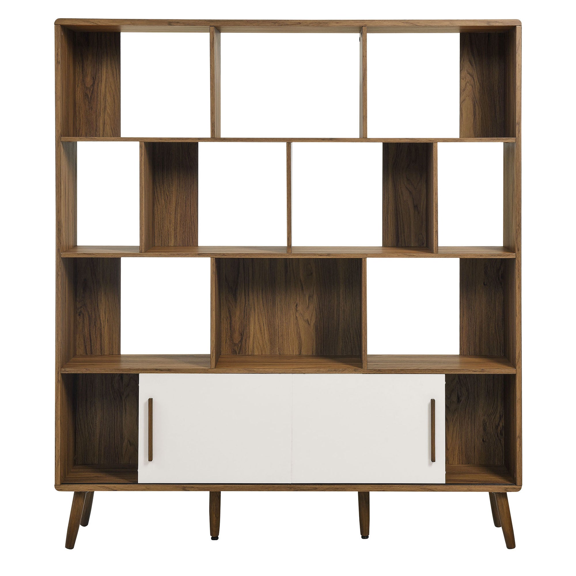 Transmit 59" Bookcase with Sliding Doors, Walnut Linen