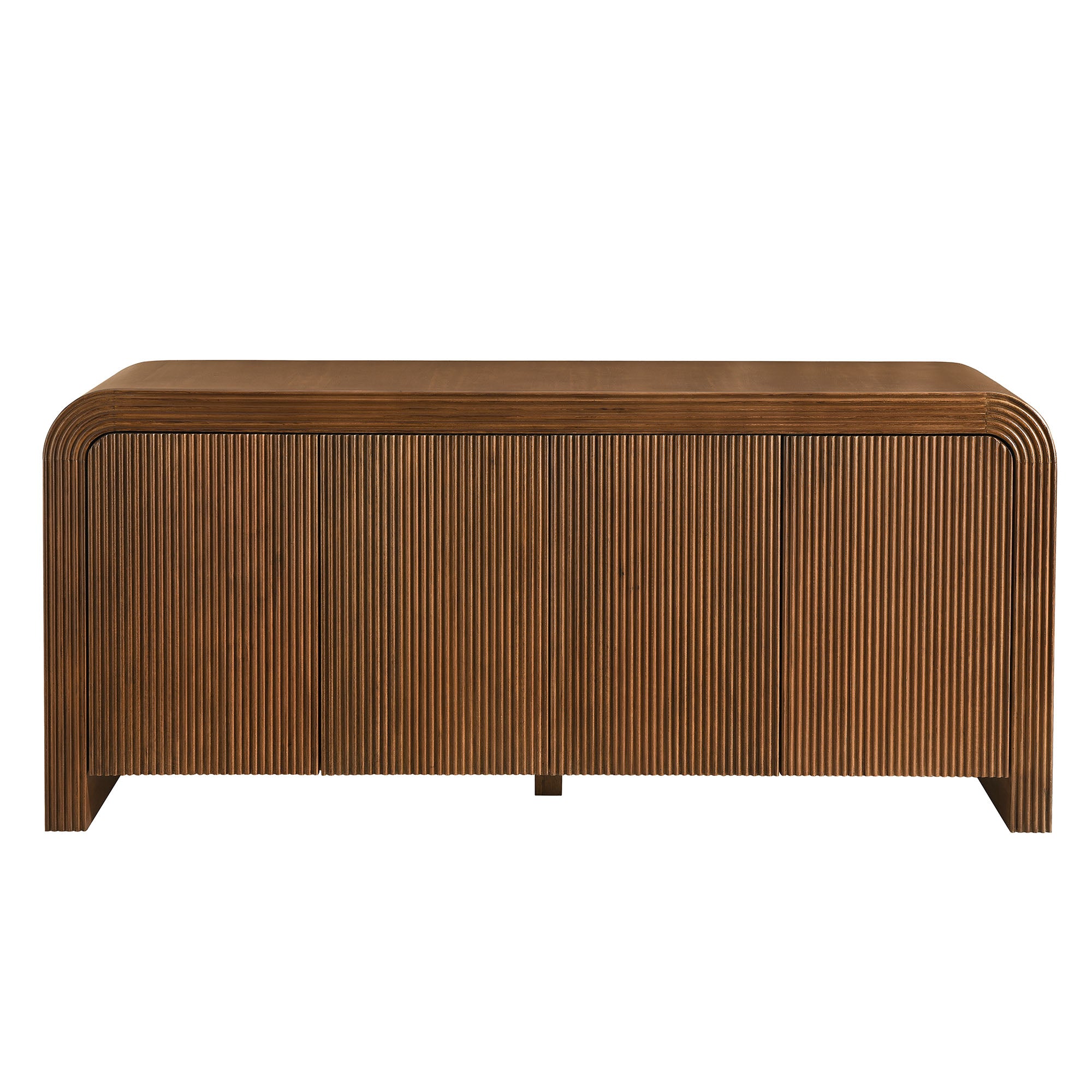 Waterflute 70" Fluted Sideboard Cabinet, Walnut