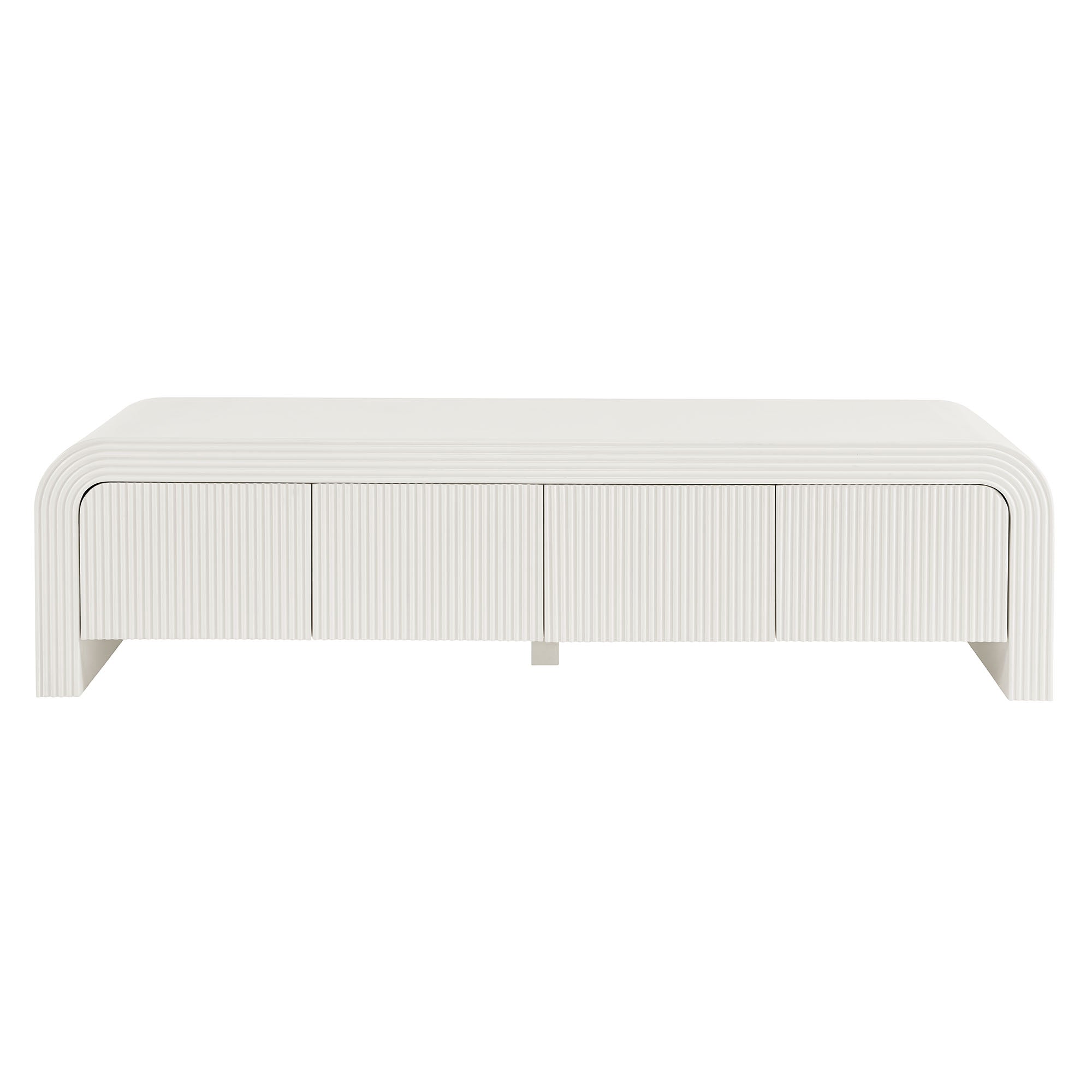Waterflute 68" Fluted TV Stand, White Matte