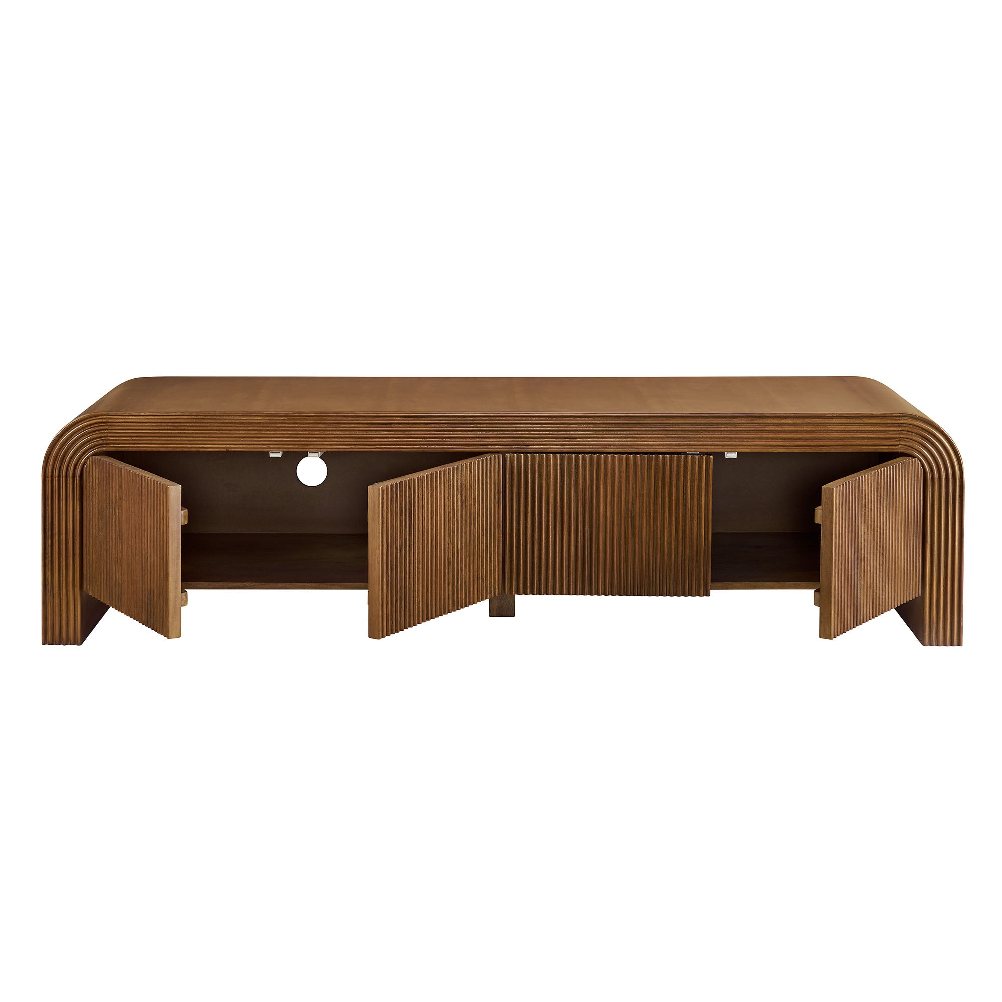 Waterflute 68" Fluted TV Stand, Walnut