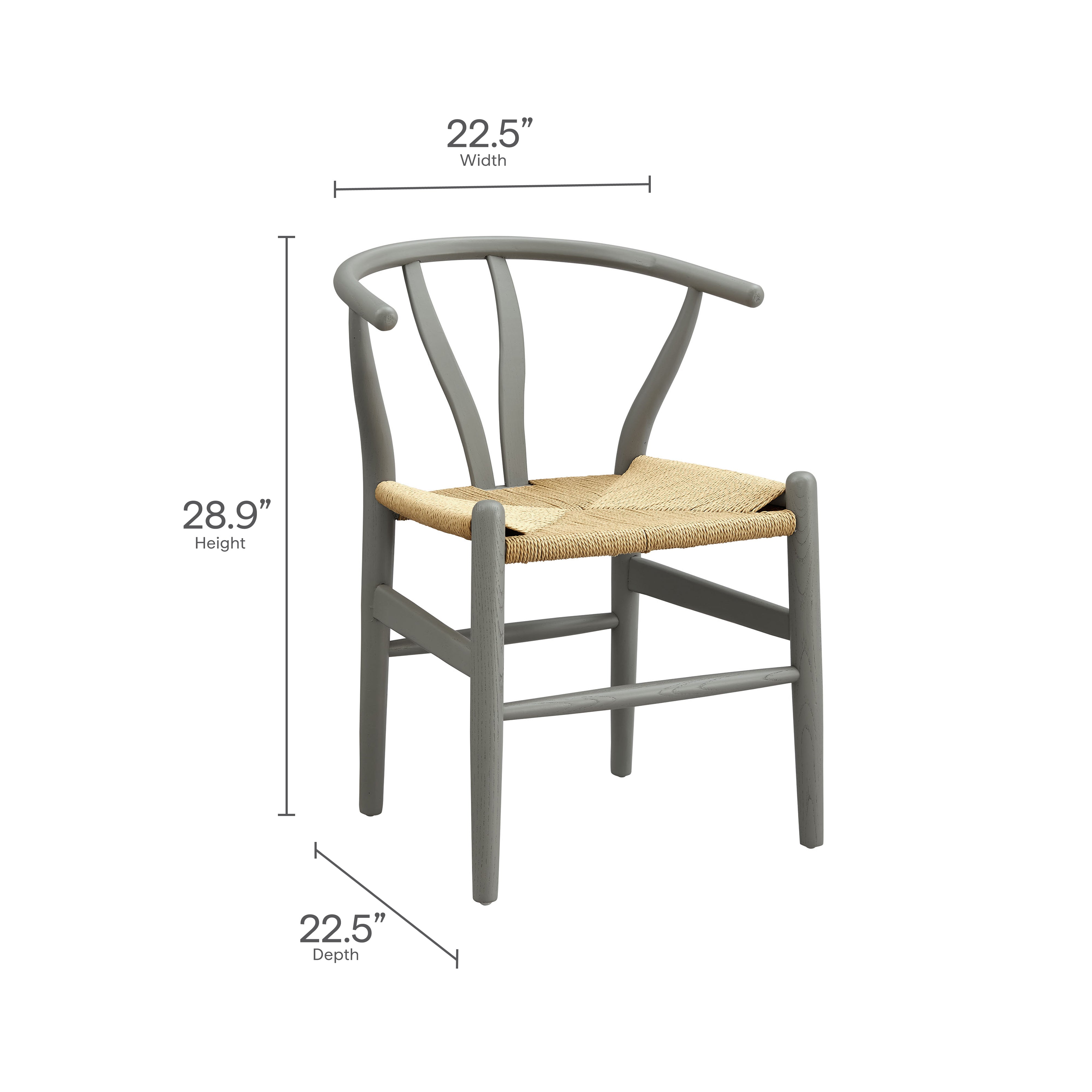 Amish 29" Wood Dining Chair, Light Gray