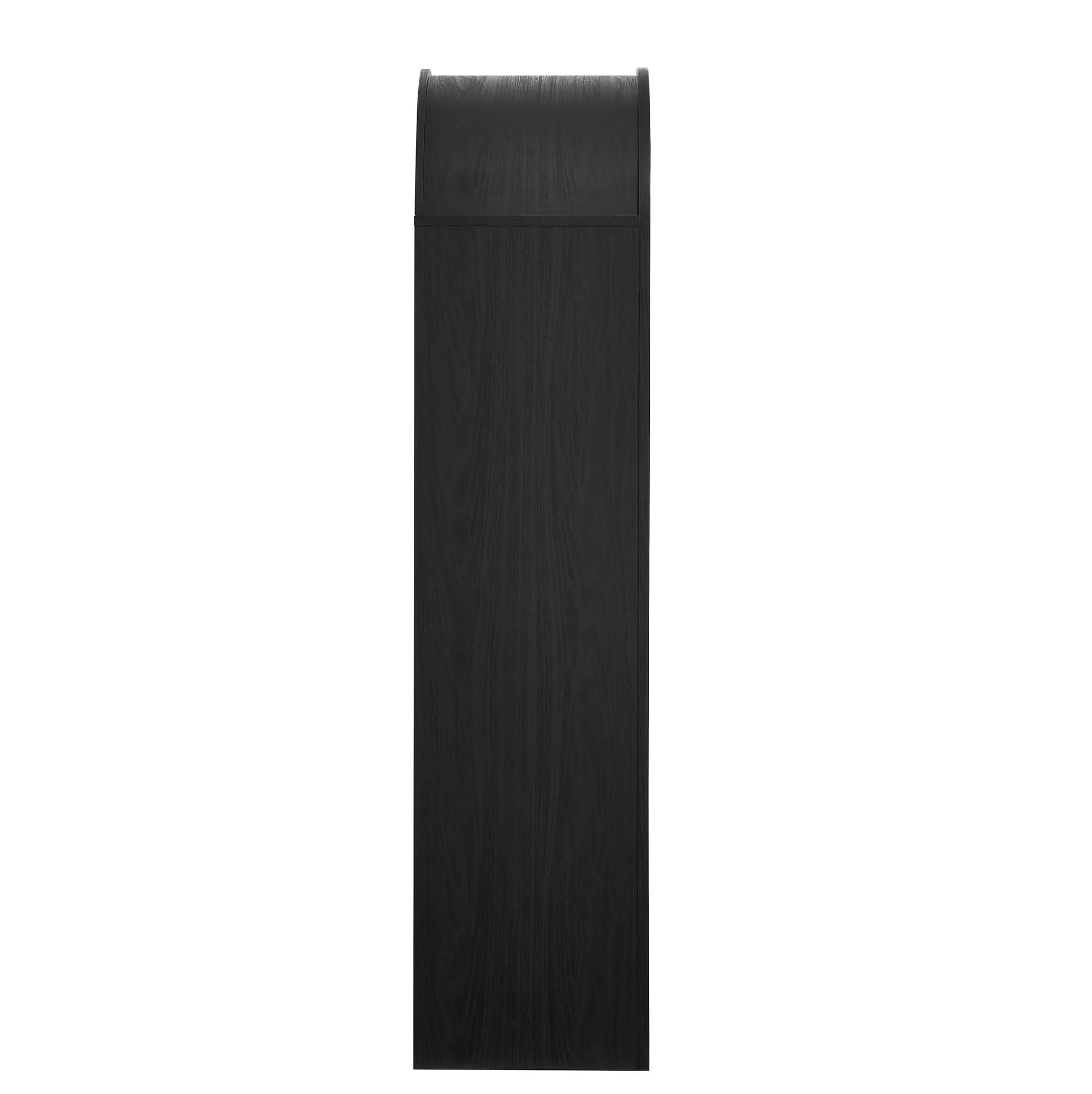 Evie Arched Narrow Bookcase Display Cabinet, Black