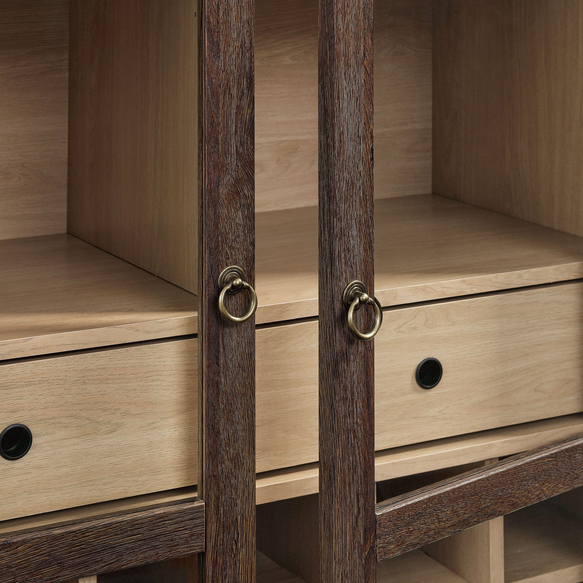 Nolan Arched Bar Cabinet, Walnut Light Oak