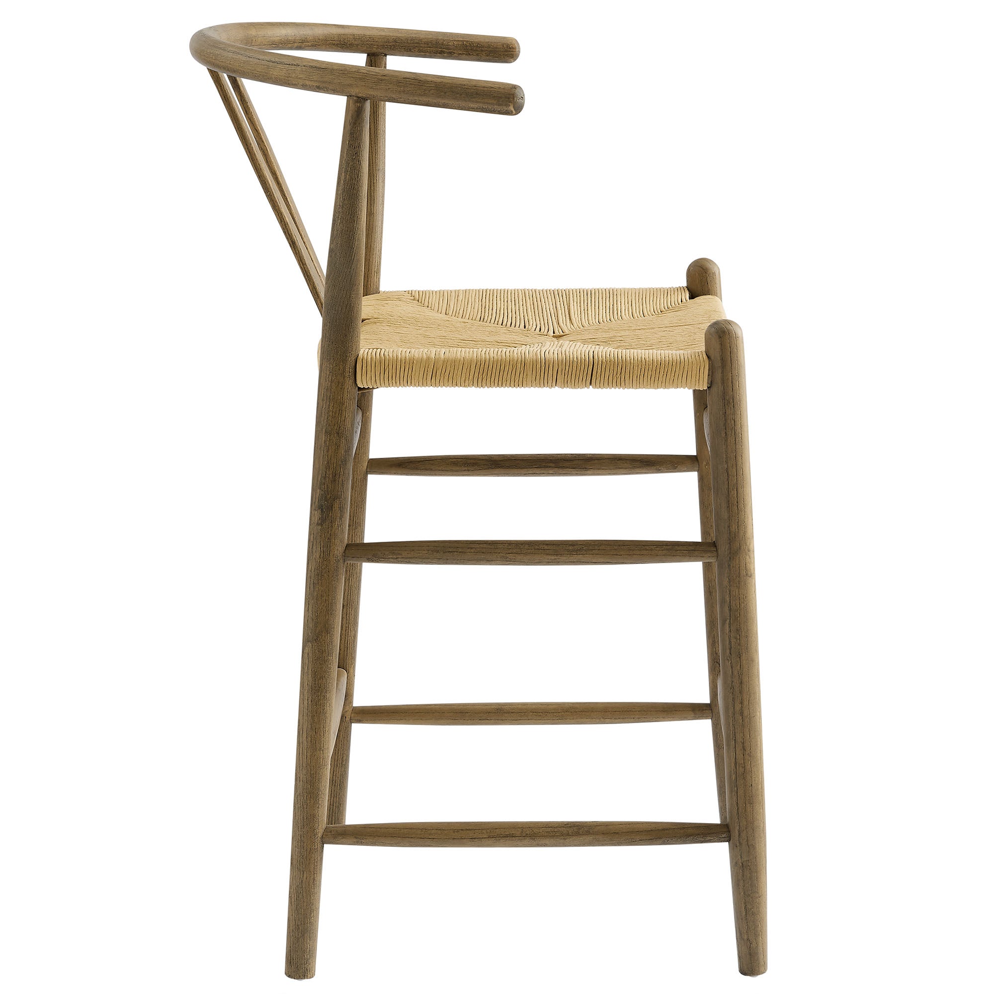 Amish Wood Counter Stool, Weathered Gray Teak
