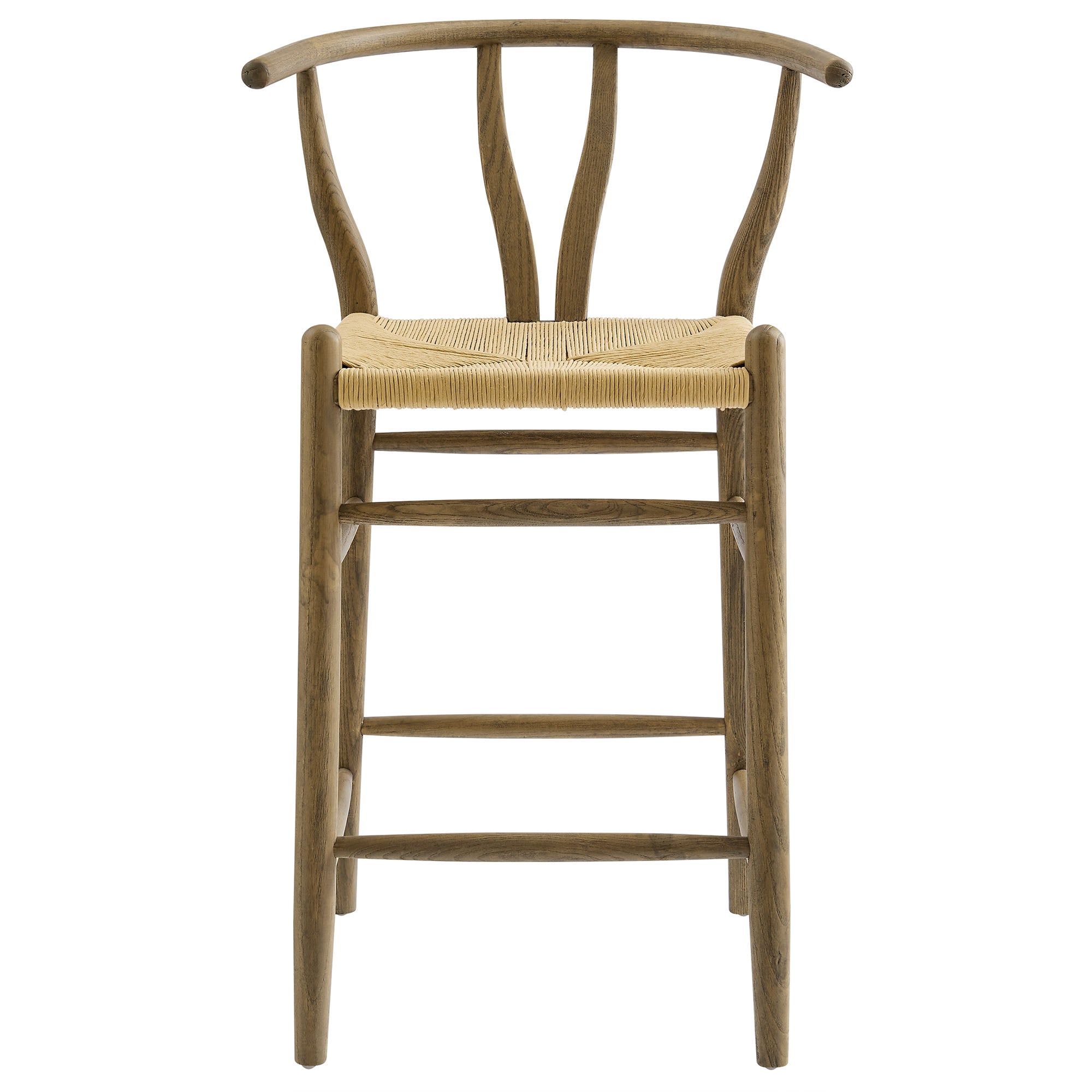 Amish Wood Counter Stool, Weathered Gray Teak