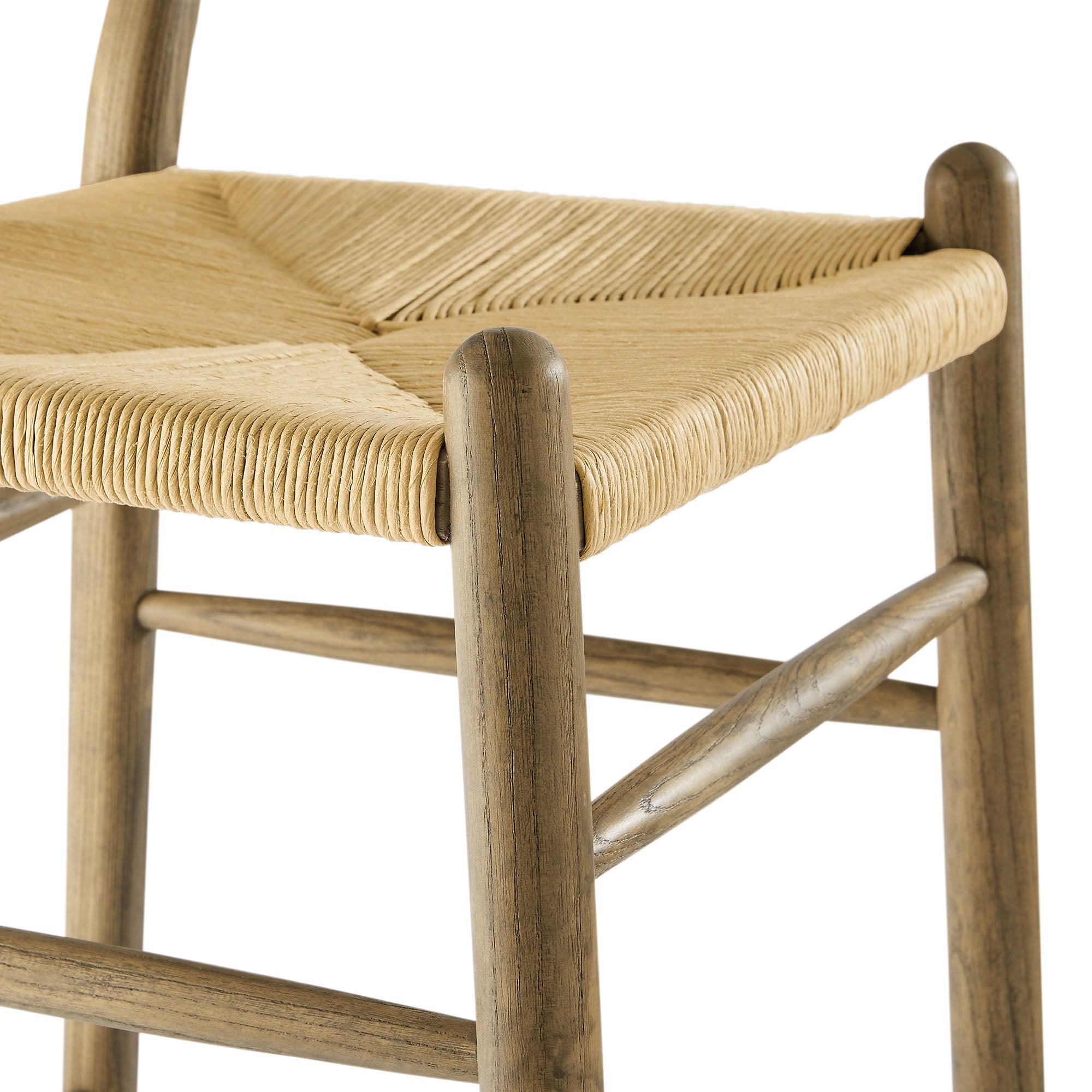 Amish Wood Counter Stool, Weathered Gray Teak