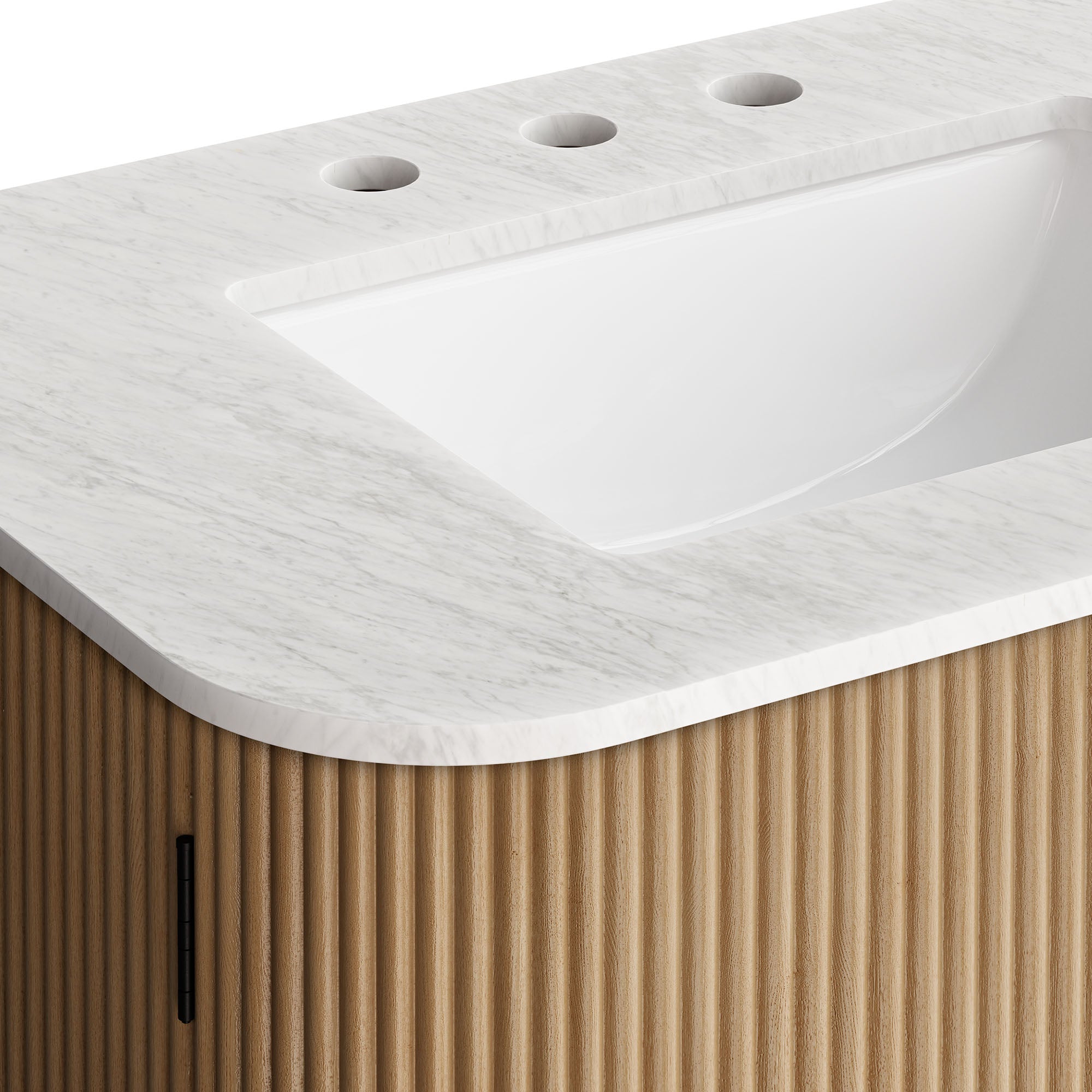 Zia 30" Wall-Mount Bathroom Vanity with Marble Sink, Natural
