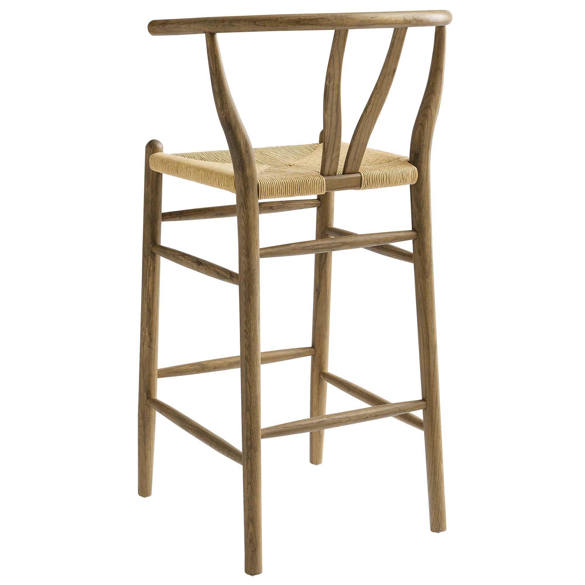 Amish Wood Bar Stool, Weathered Gray Teak