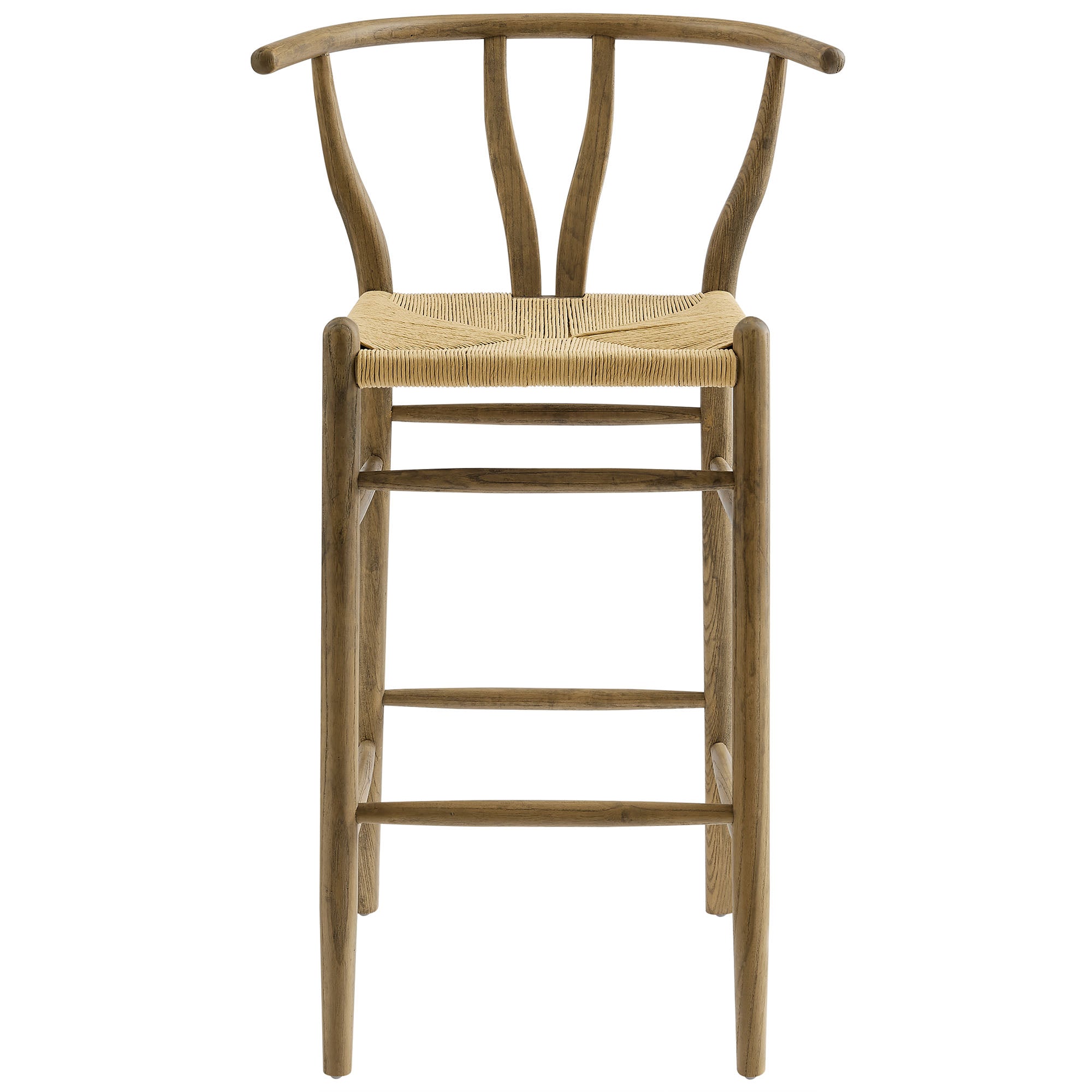 Amish Wood Bar Stool, Weathered Gray Teak