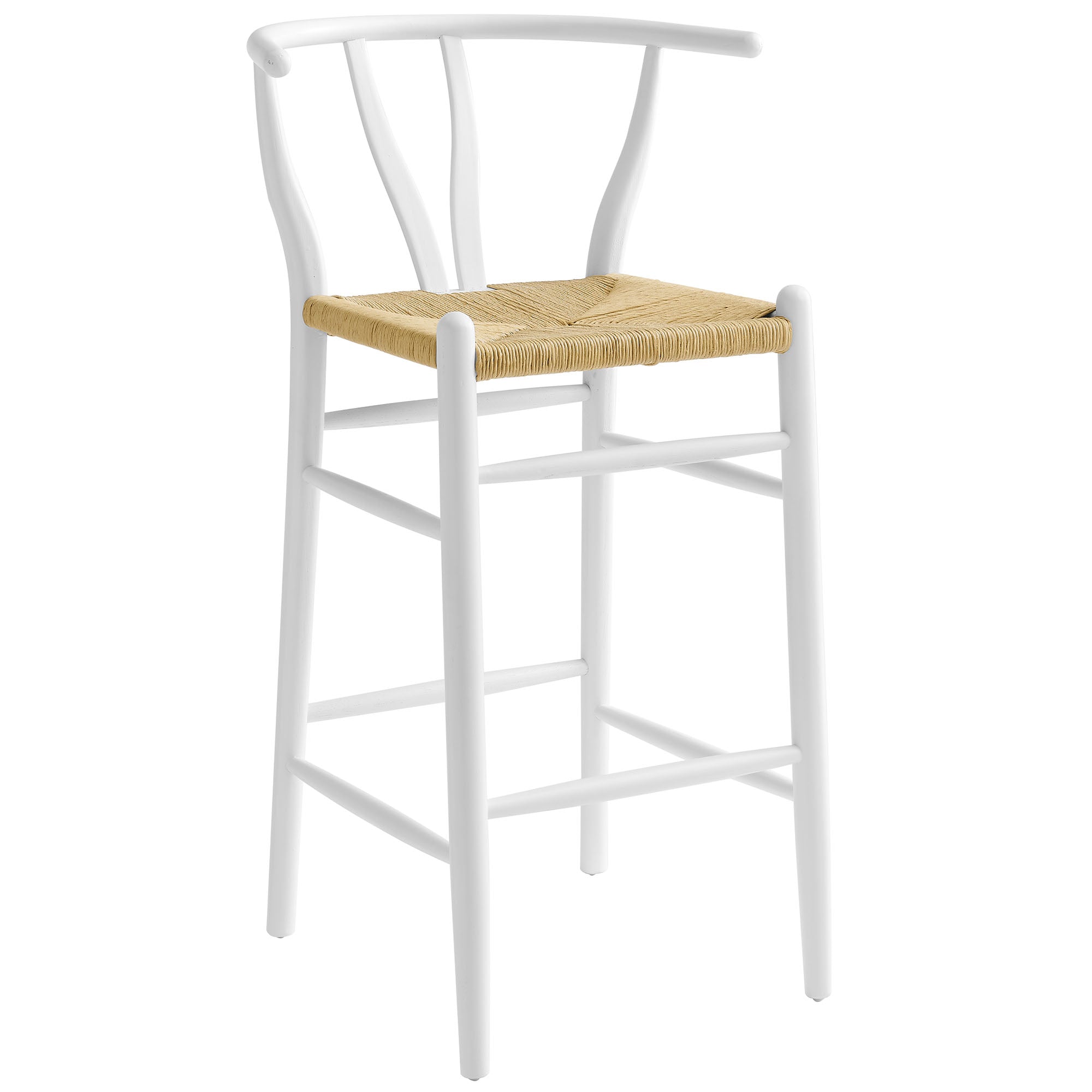 Amish Wood Bar Stool, White