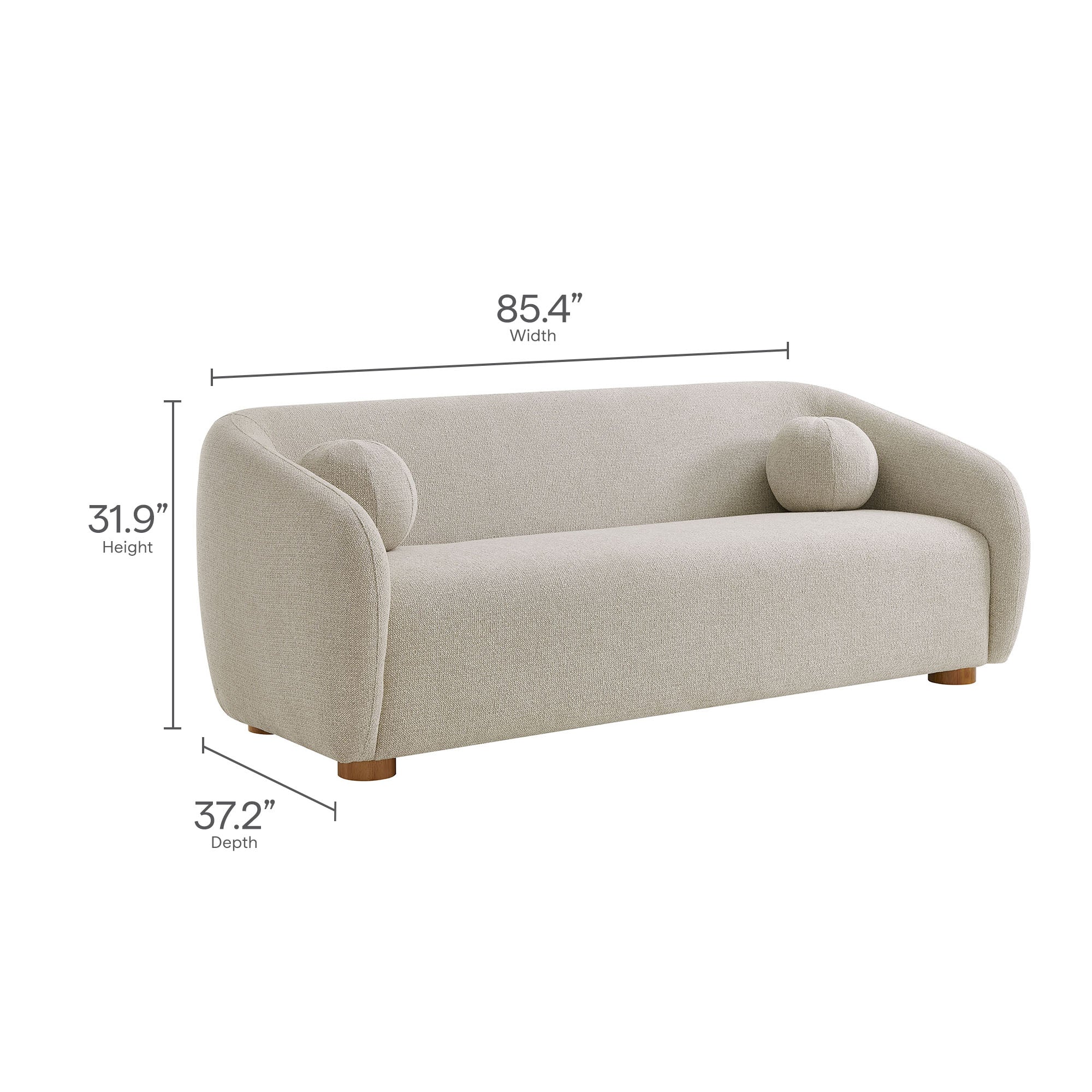 Holland 85" Chenille Fabric Sofa, Dove Gray