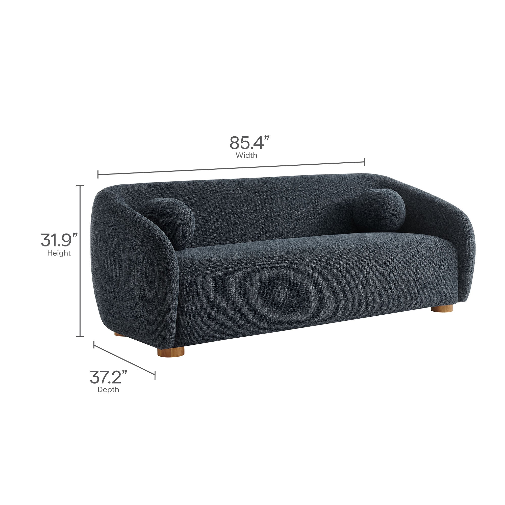 Holland 85" Chenille Fabric Sofa, Navy