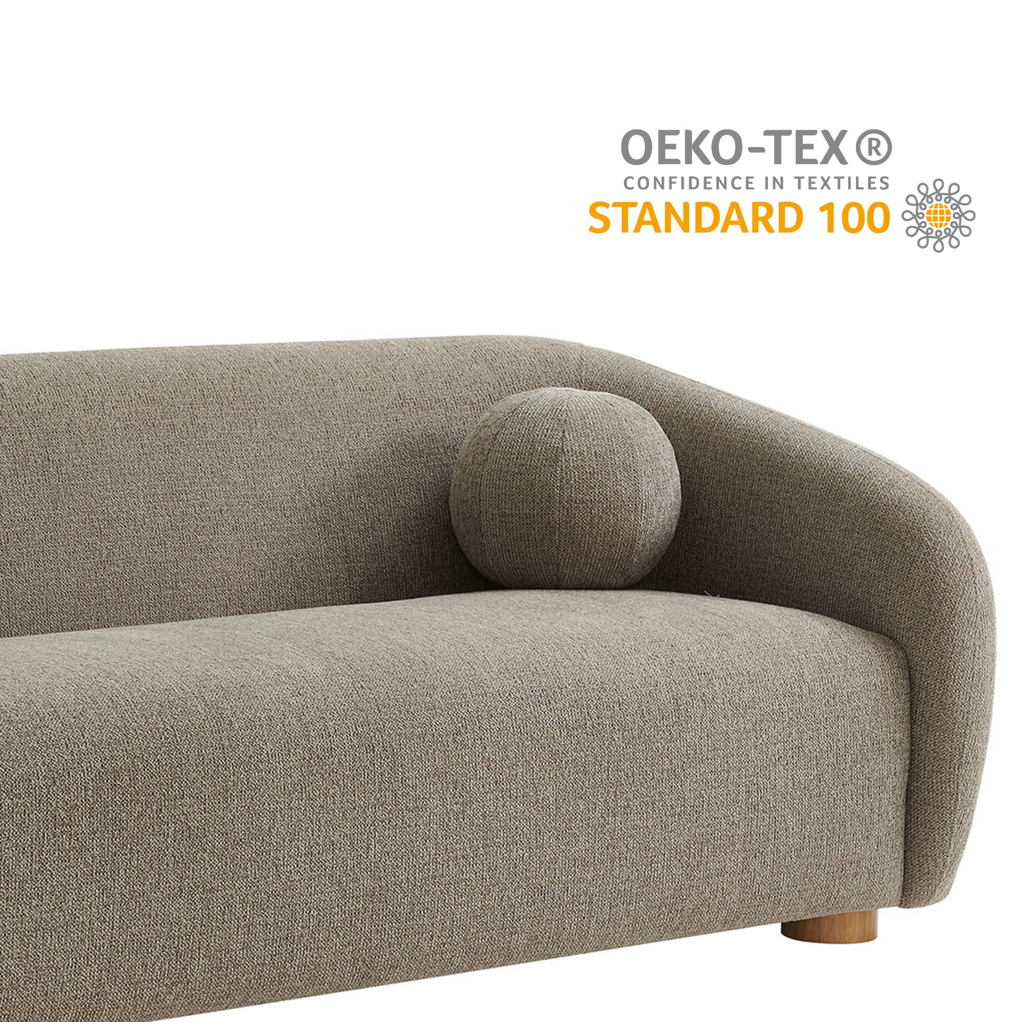 Holland 85" Chenille Fabric Sofa, Taupe